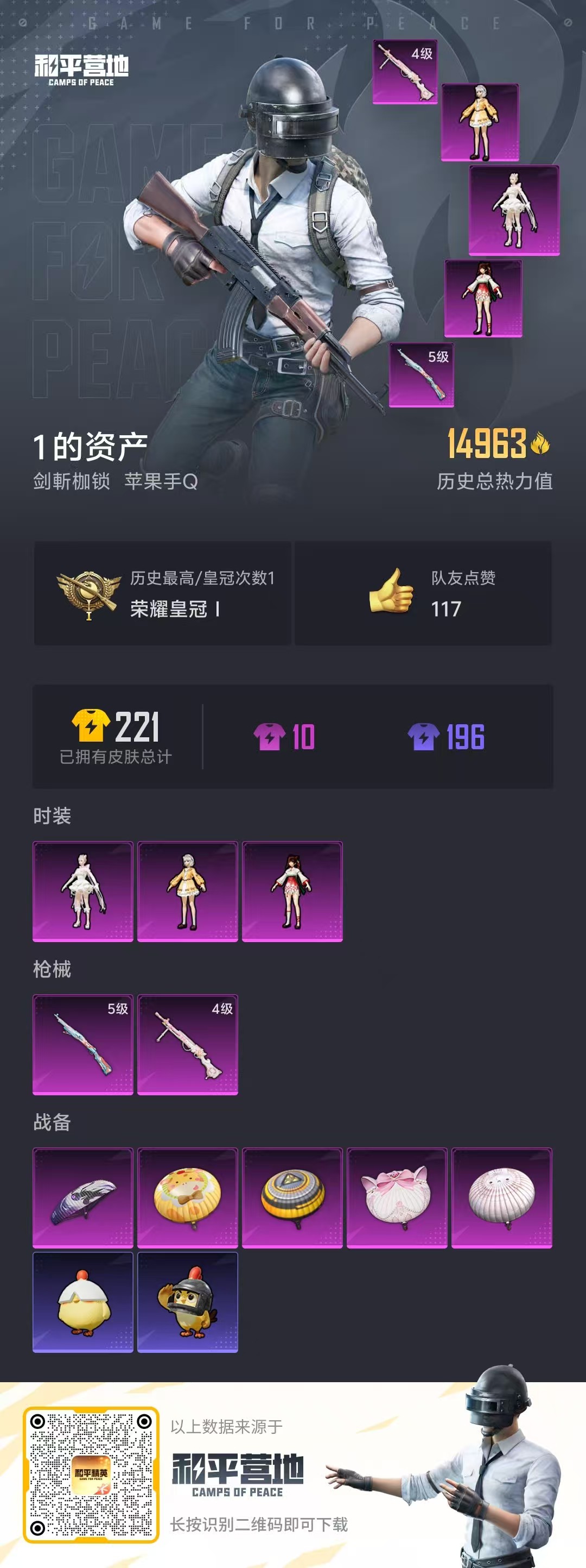 HPSJ455303和平精英账号详情图4