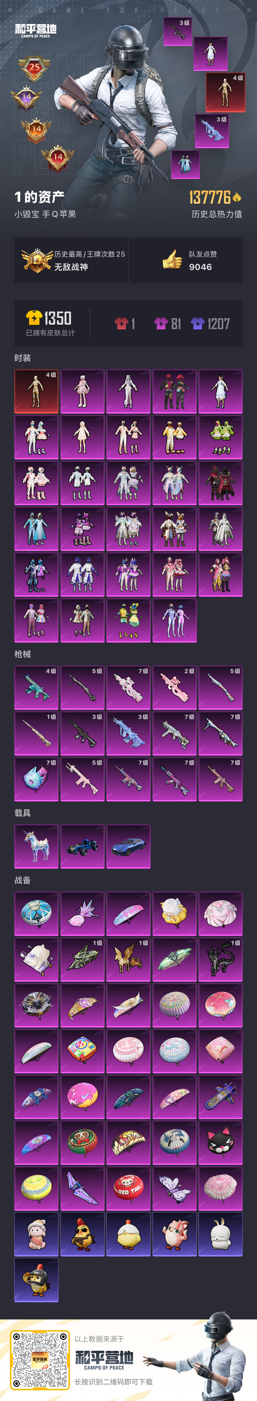 HPSJ455689和平精英账号详情图2