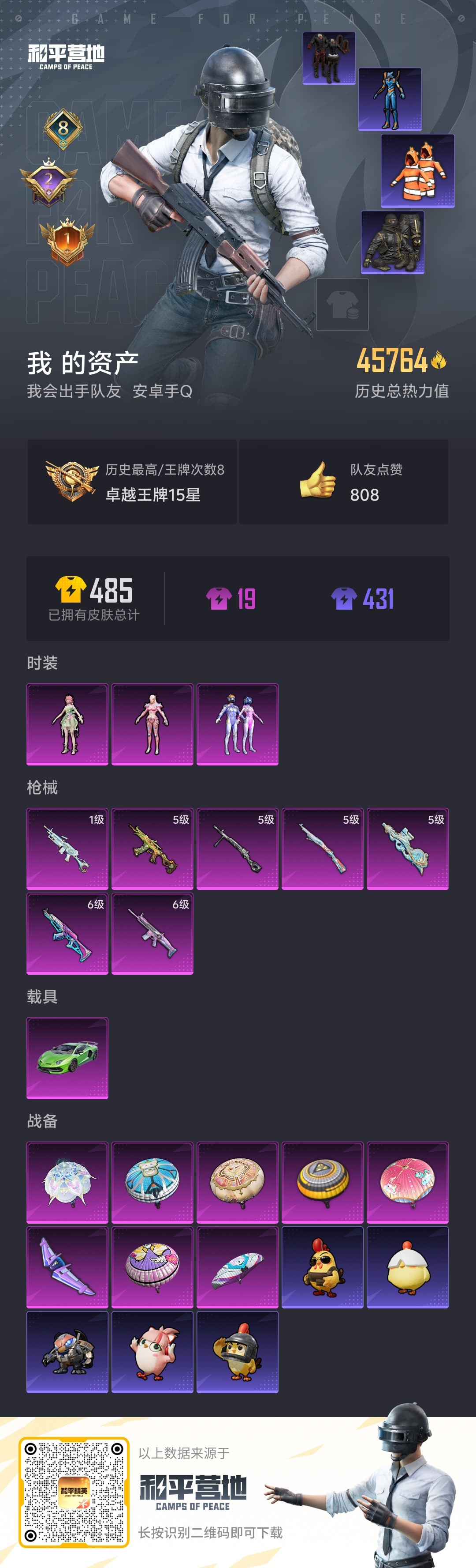 HPSJ455004和平精英账号详情图3