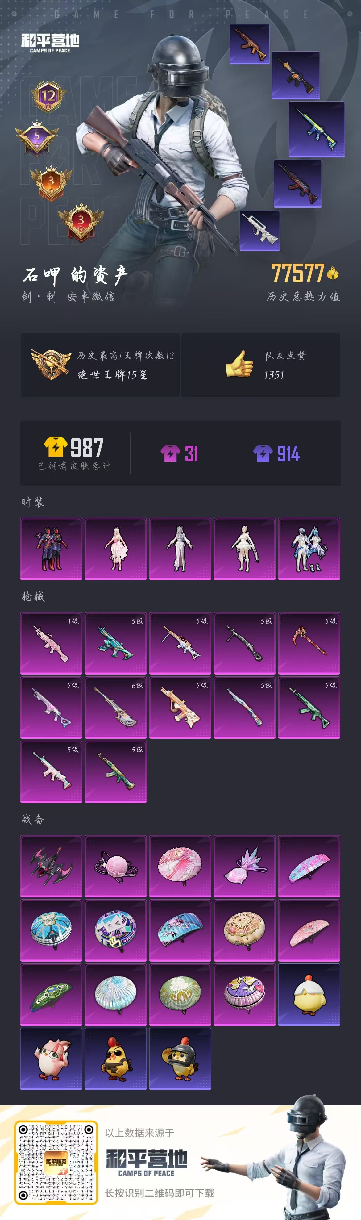 HPSJ455099和平精英账号详情图2