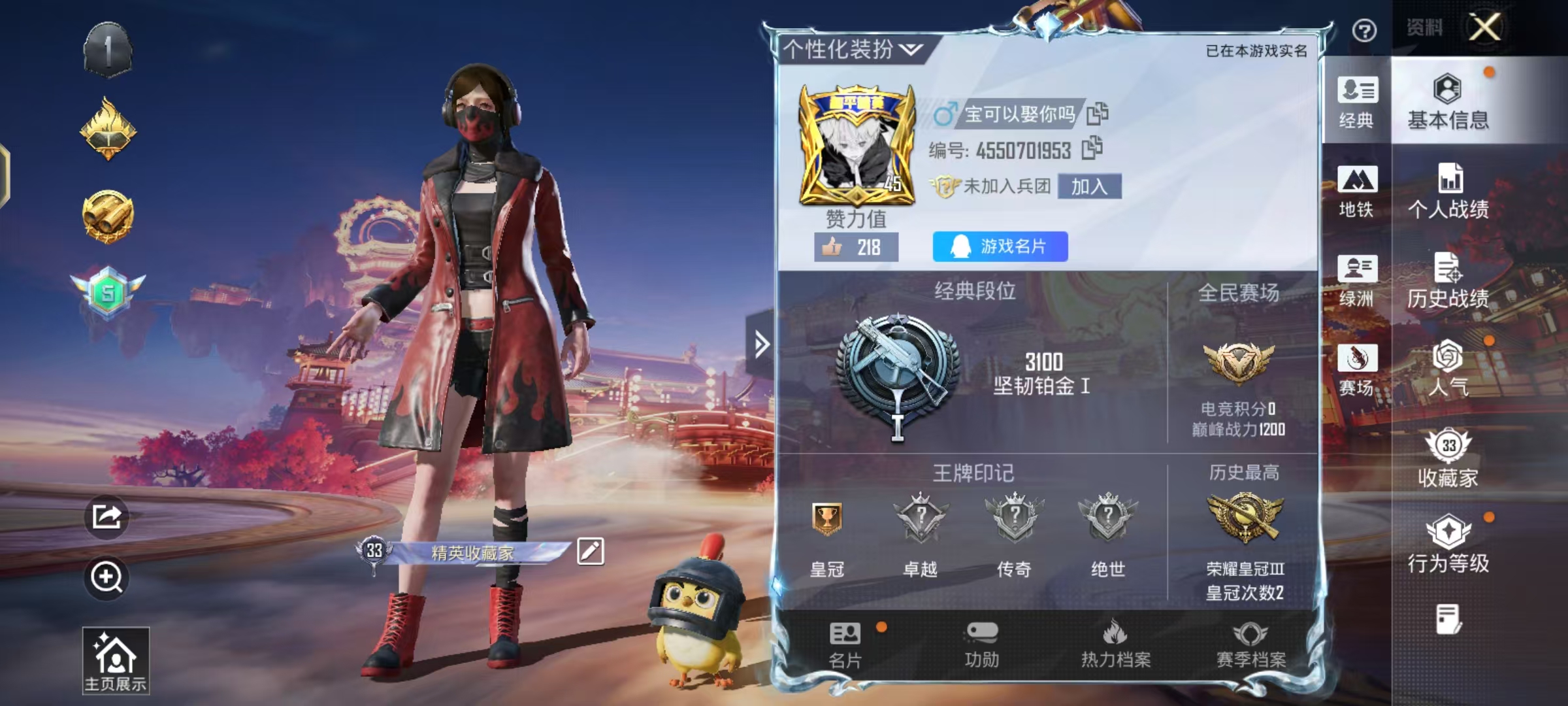 HPSJ485048和平精英账号详情图3