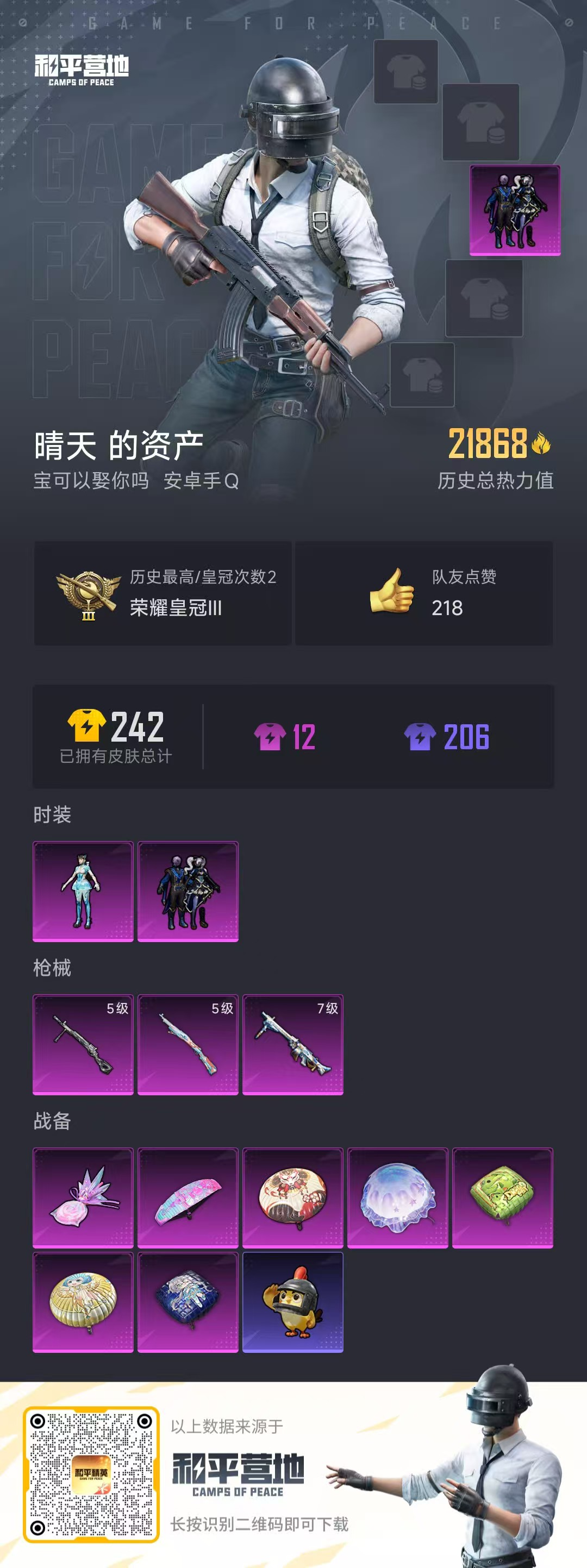 HPSJ485048和平精英账号详情图2