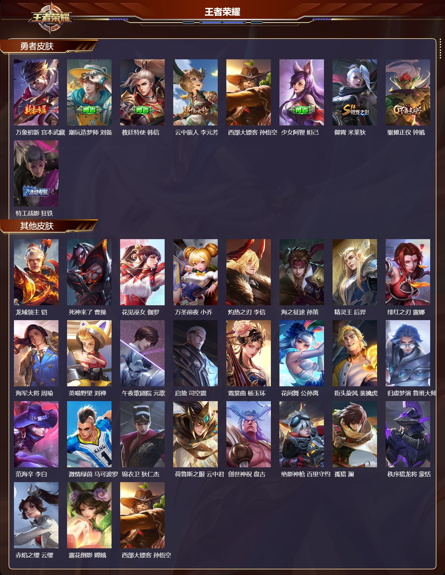 WZMK4161533王者荣耀账号详情图3