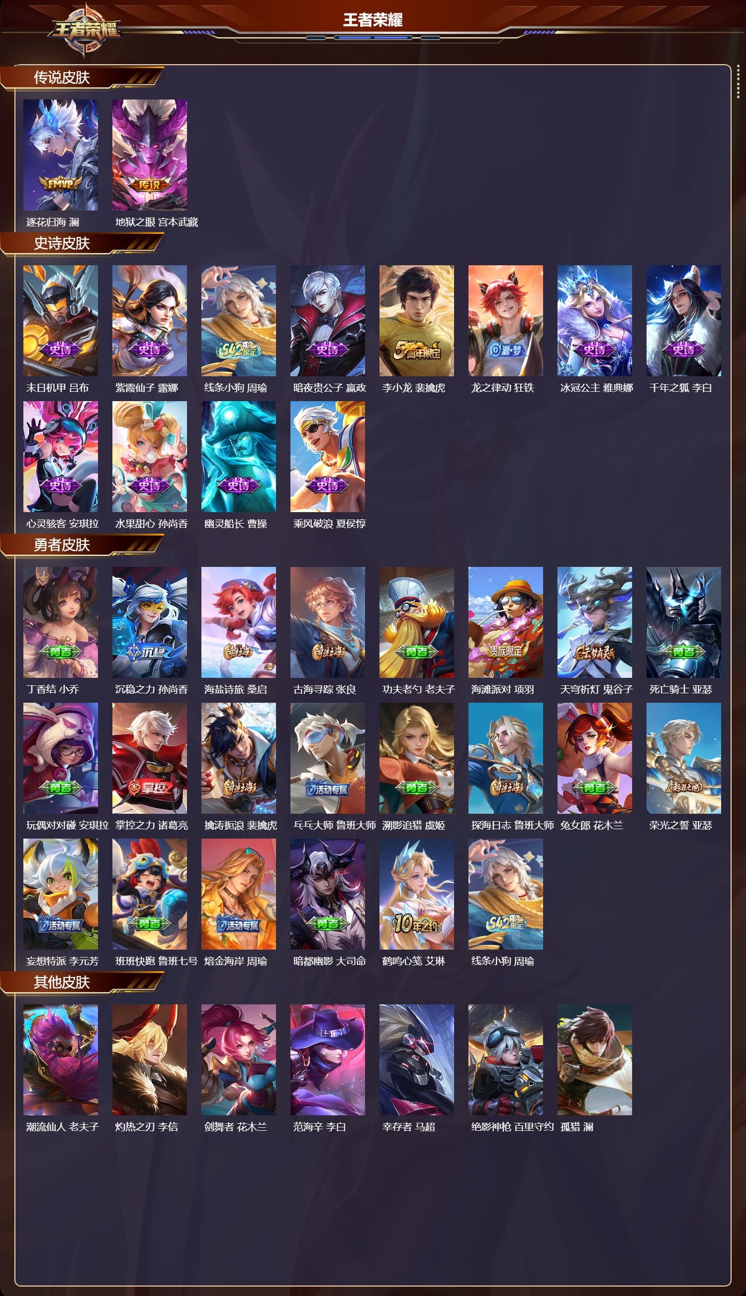 WZMK4161535王者荣耀账号详情图2