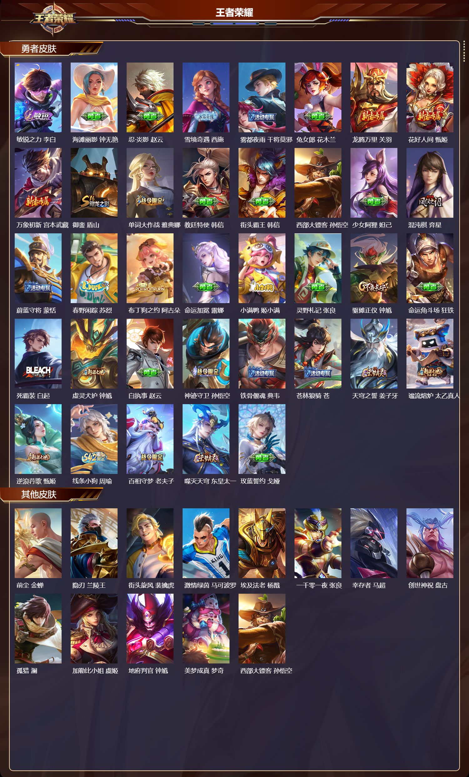 WZMK4162387王者荣耀账号详情图3