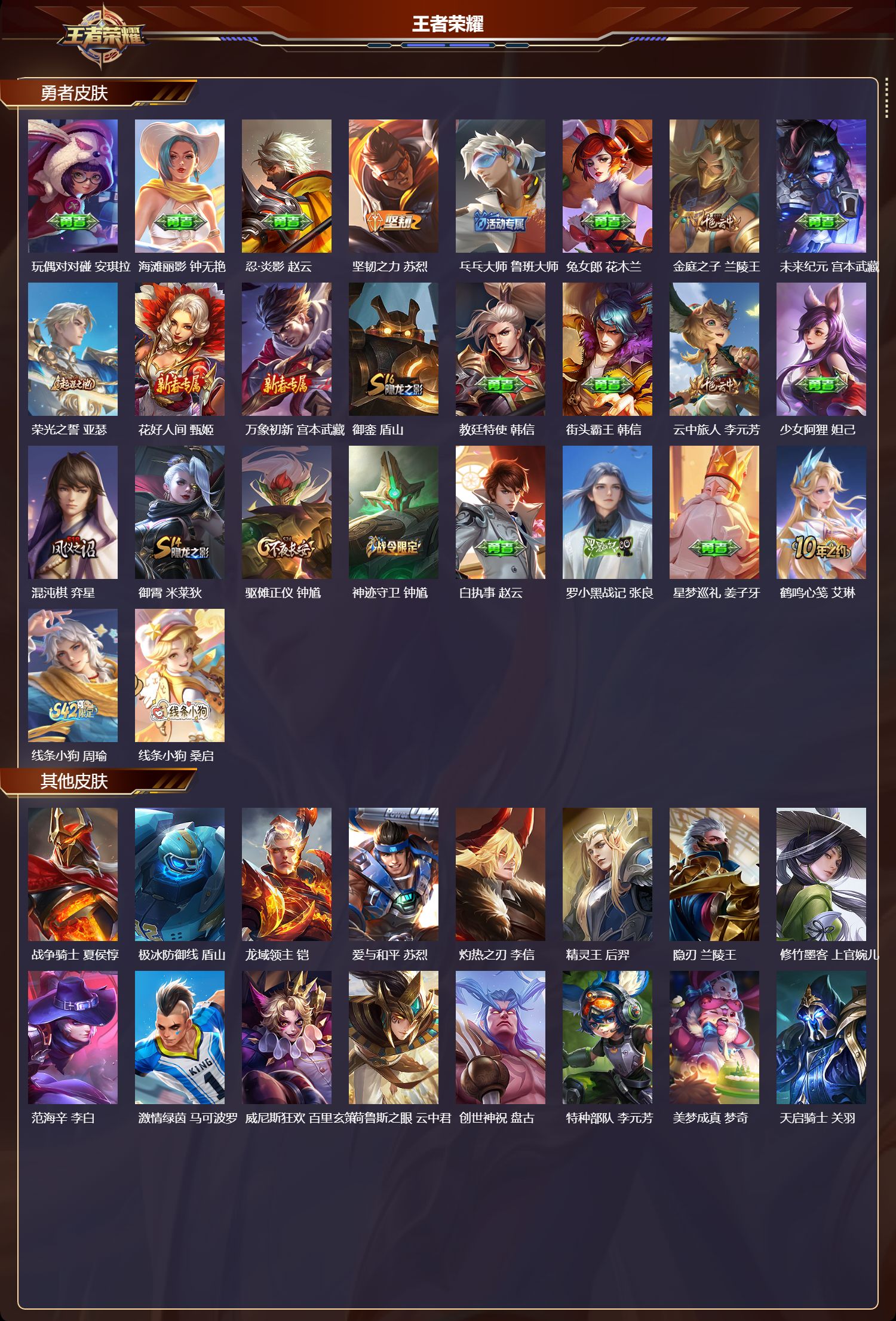 WZMK4162127王者荣耀账号详情图3