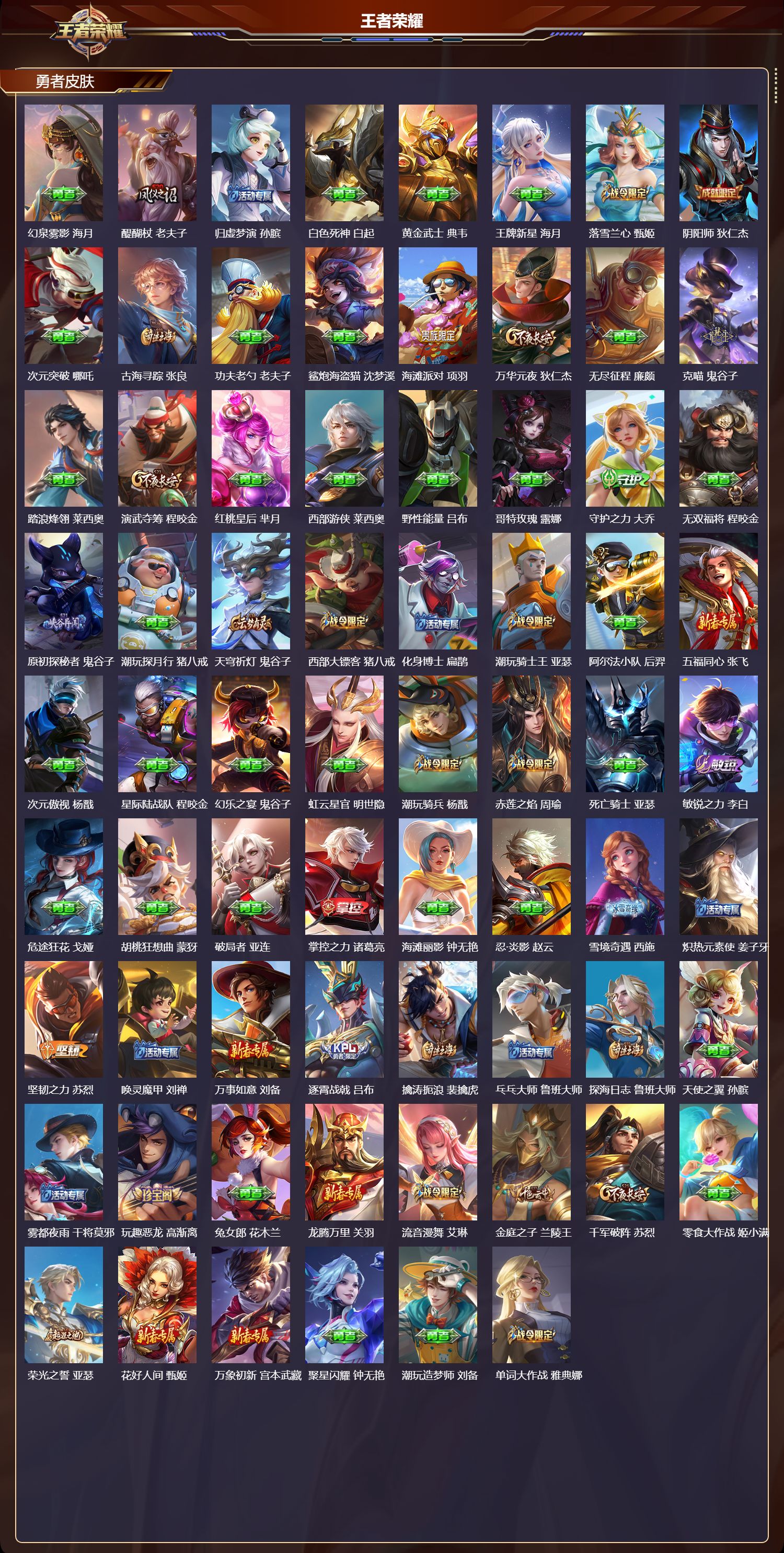 WZMK4164473王者荣耀账号详情图4