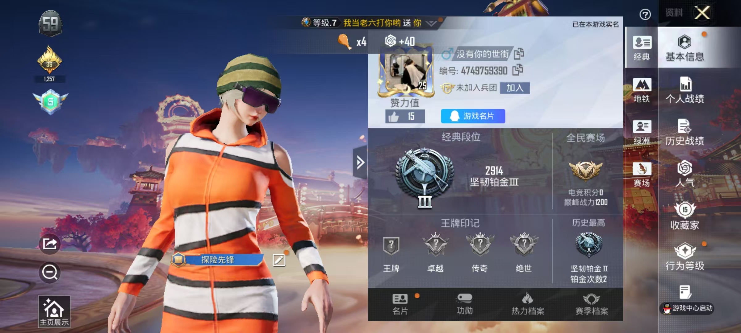 HPCMW491490和平精英账号详情图3