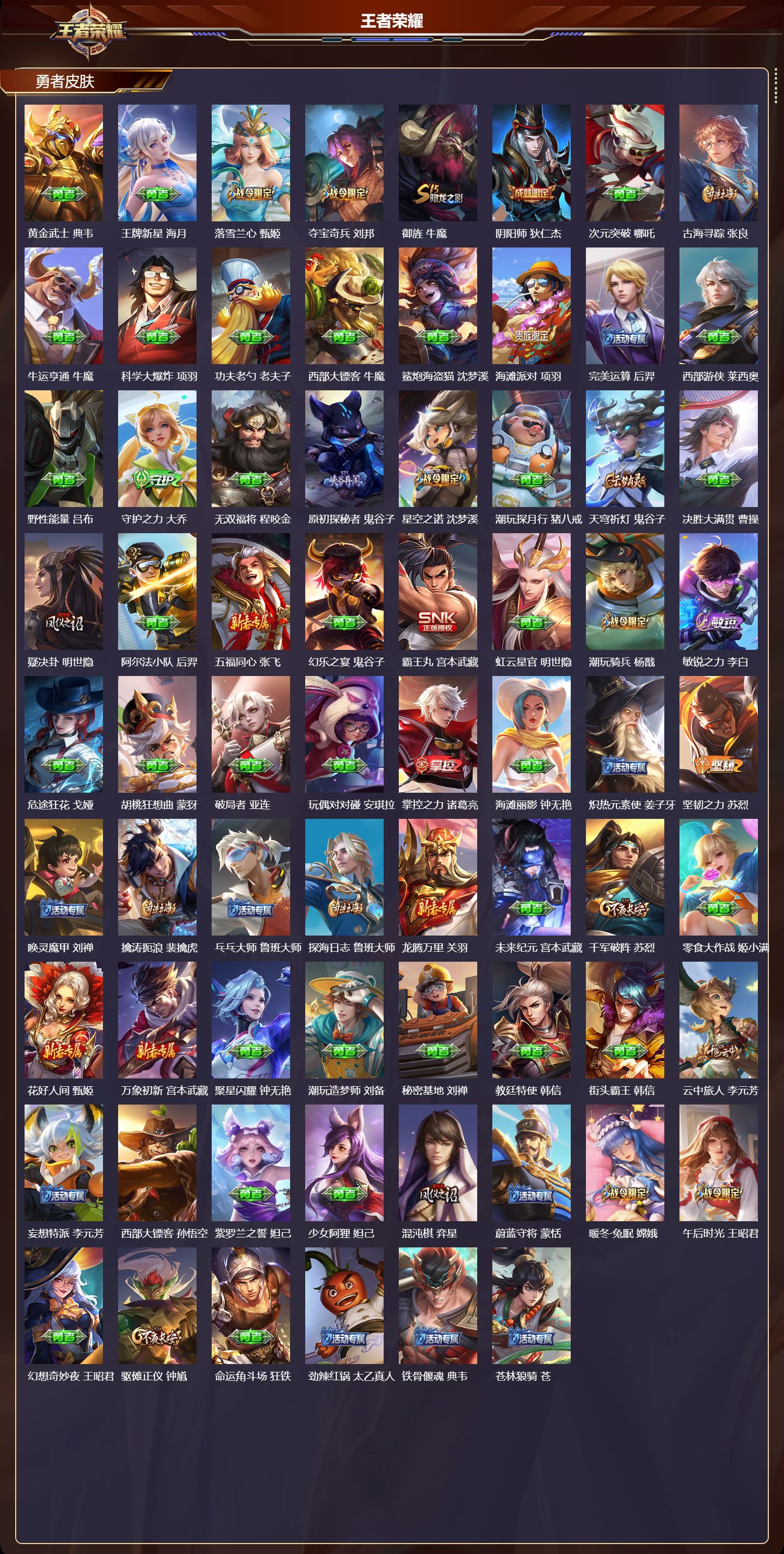 WZMK4173096王者荣耀账号详情图3