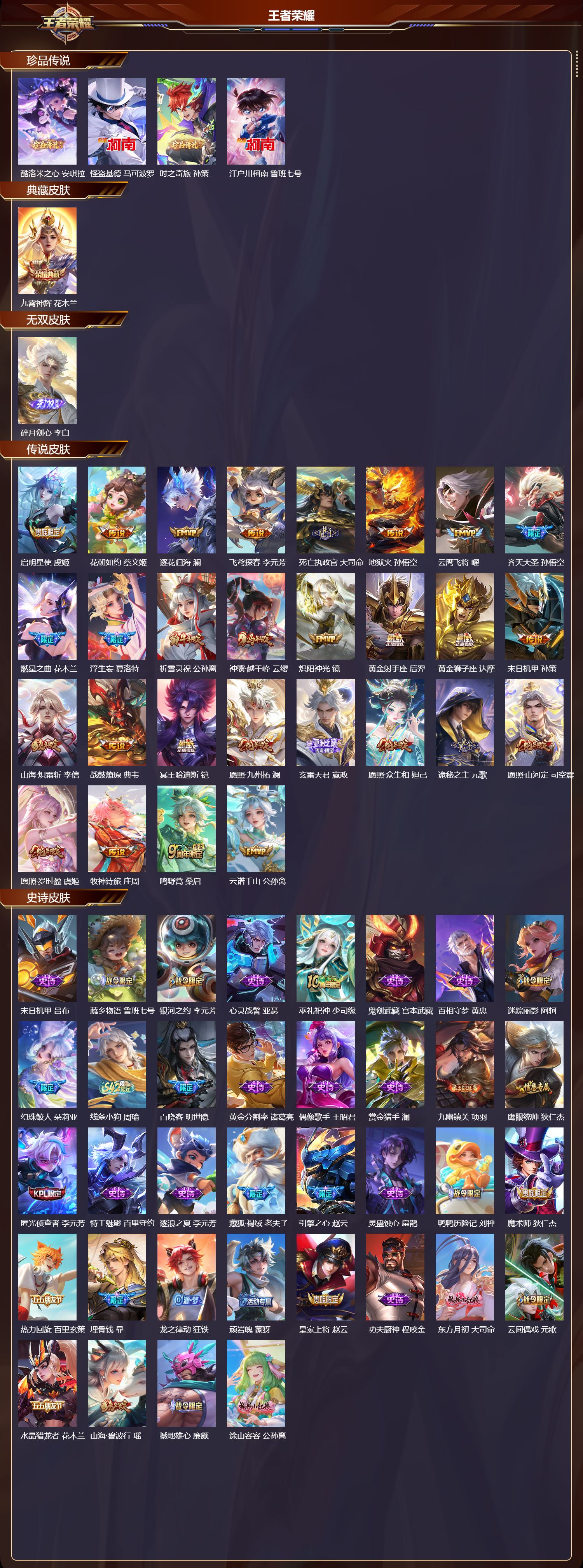 WZMK4189195王者荣耀账号详情图2