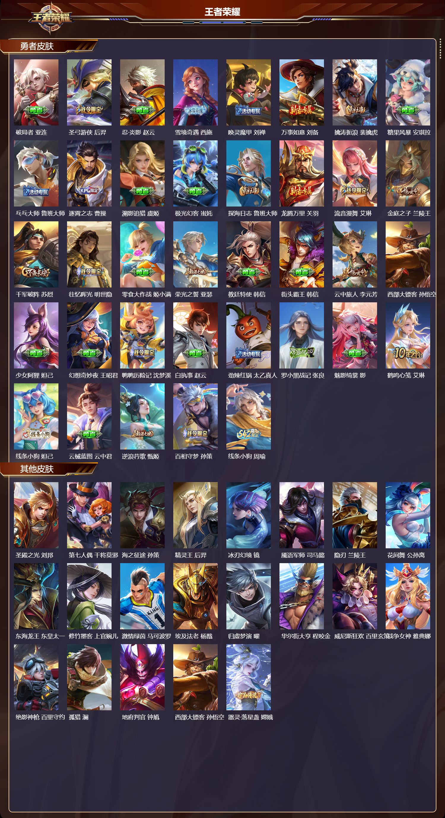 WZMK4189298王者荣耀账号详情图3