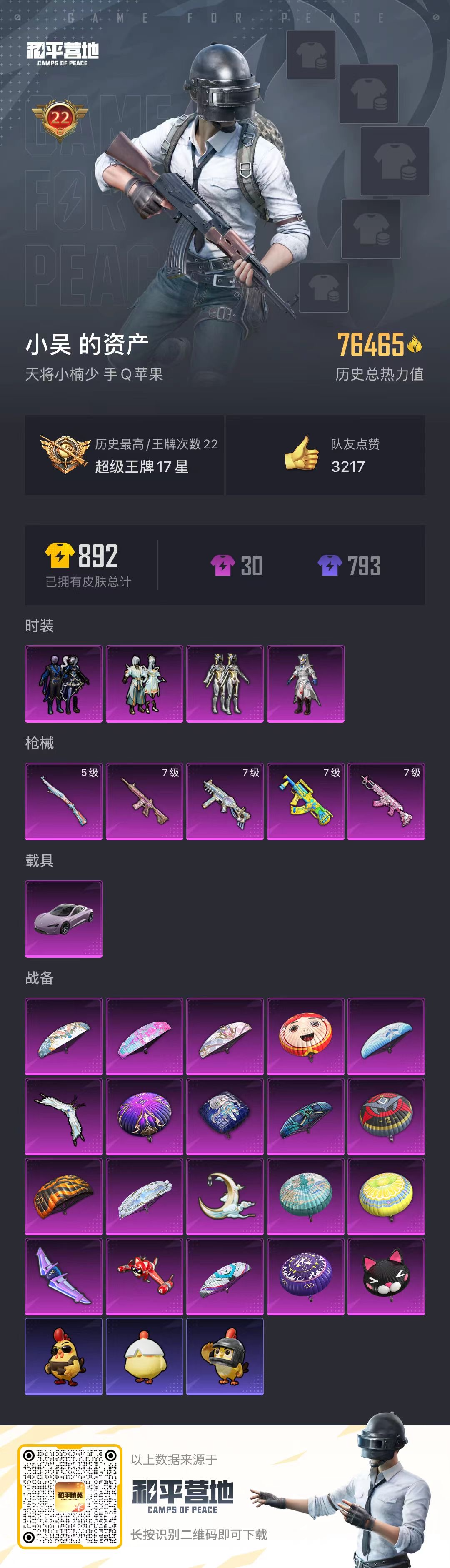 HPSJ460125和平精英账号详情图2