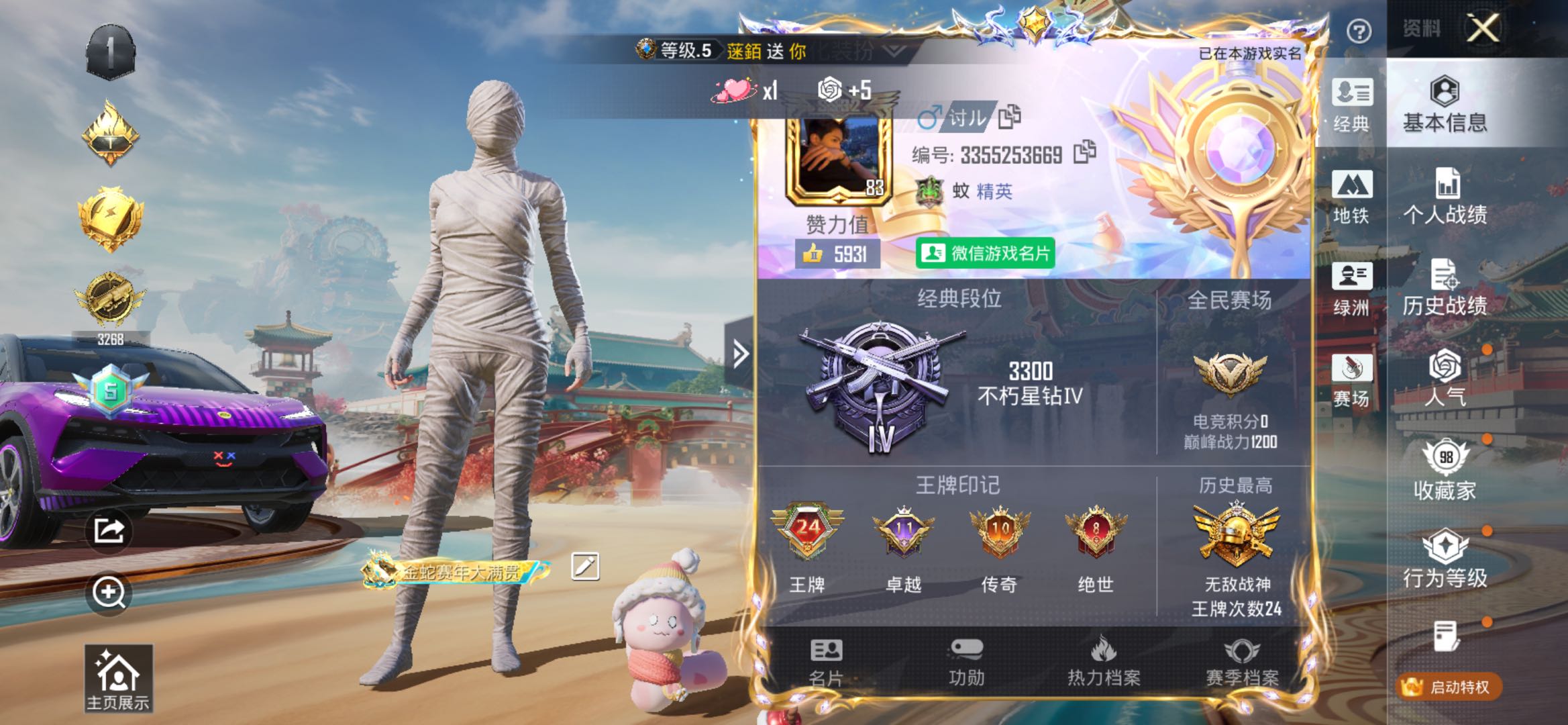 HPSJ459847和平精英账号详情图5