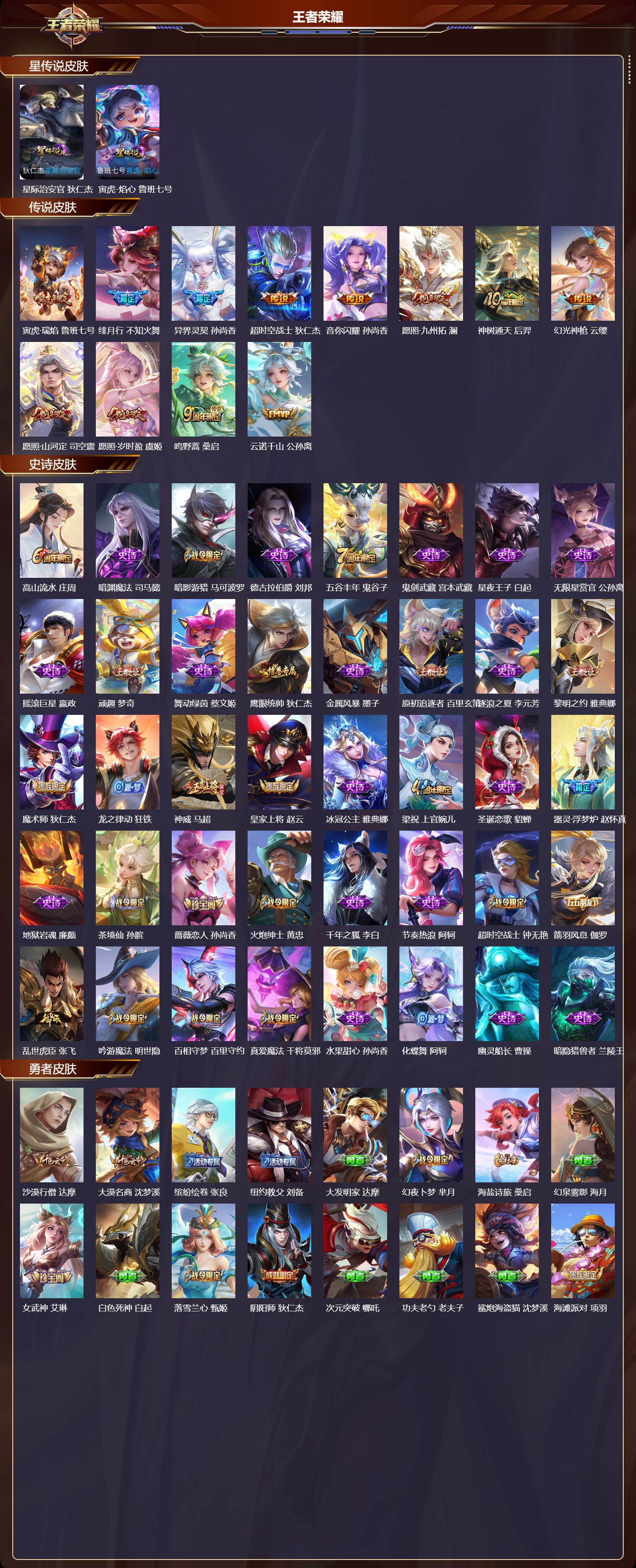 WZMK4251236王者荣耀账号详情图2 WZMK4251236王者荣耀账号详情图2