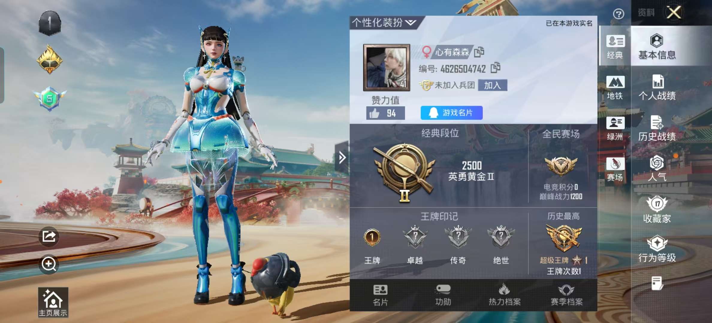 HPSJ461803和平精英账号详情图4