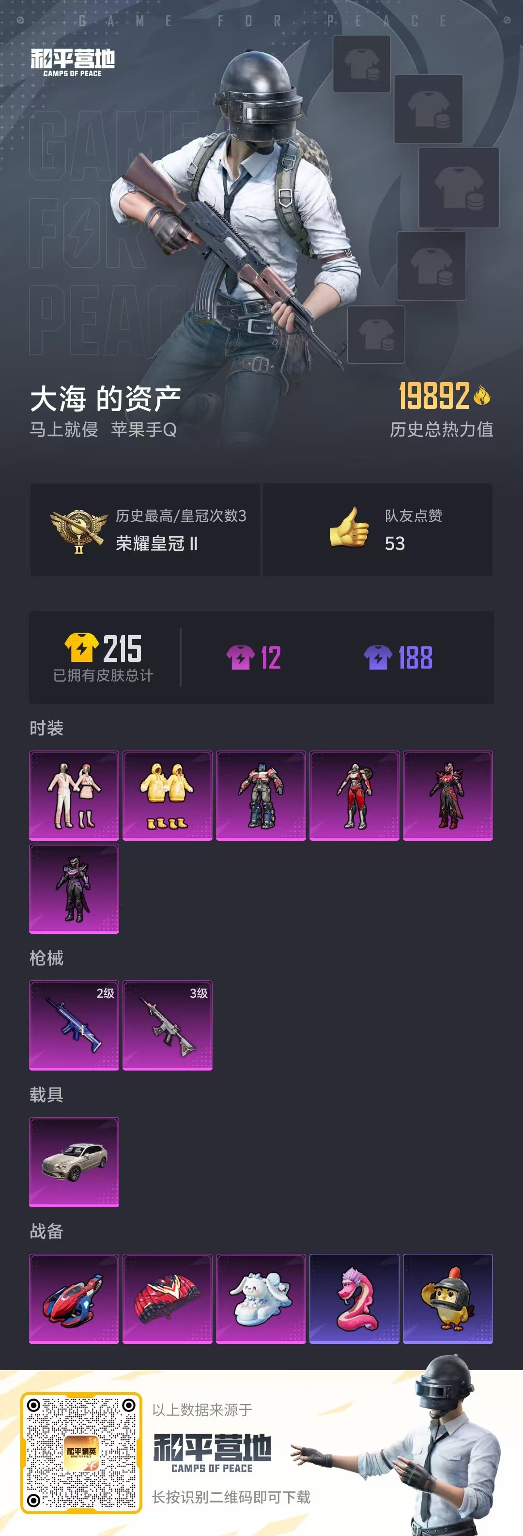 HPCMW466575和平精英账号详情图3