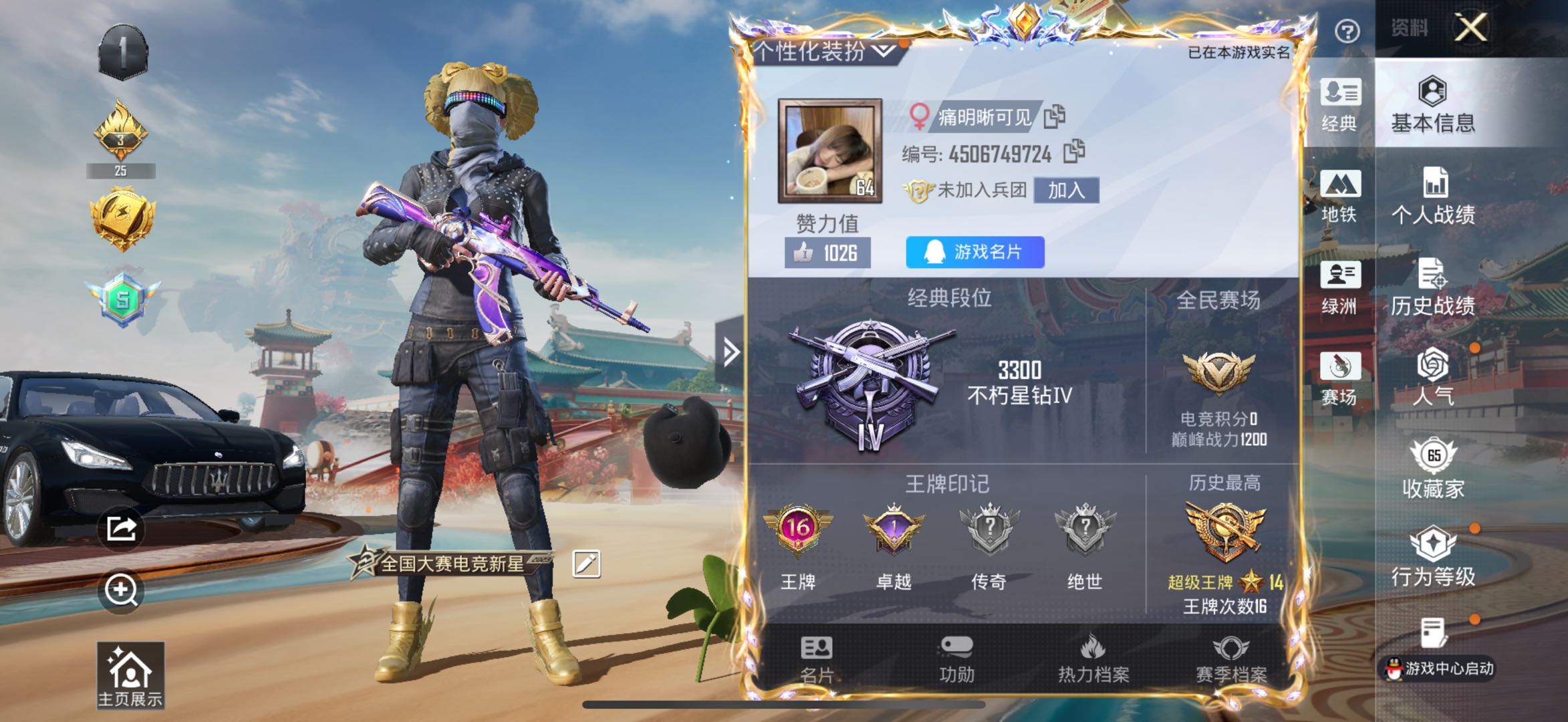 HPSJ465416和平精英账号详情图3