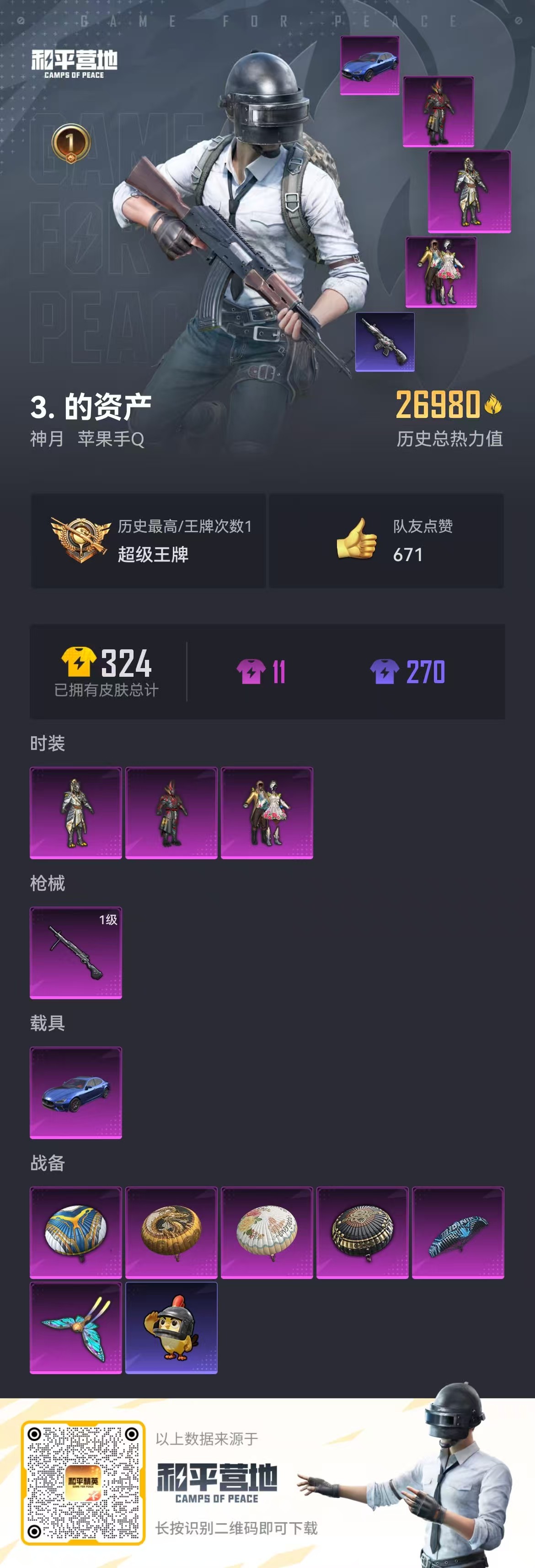 HPSJ464831和平精英账号详情图2