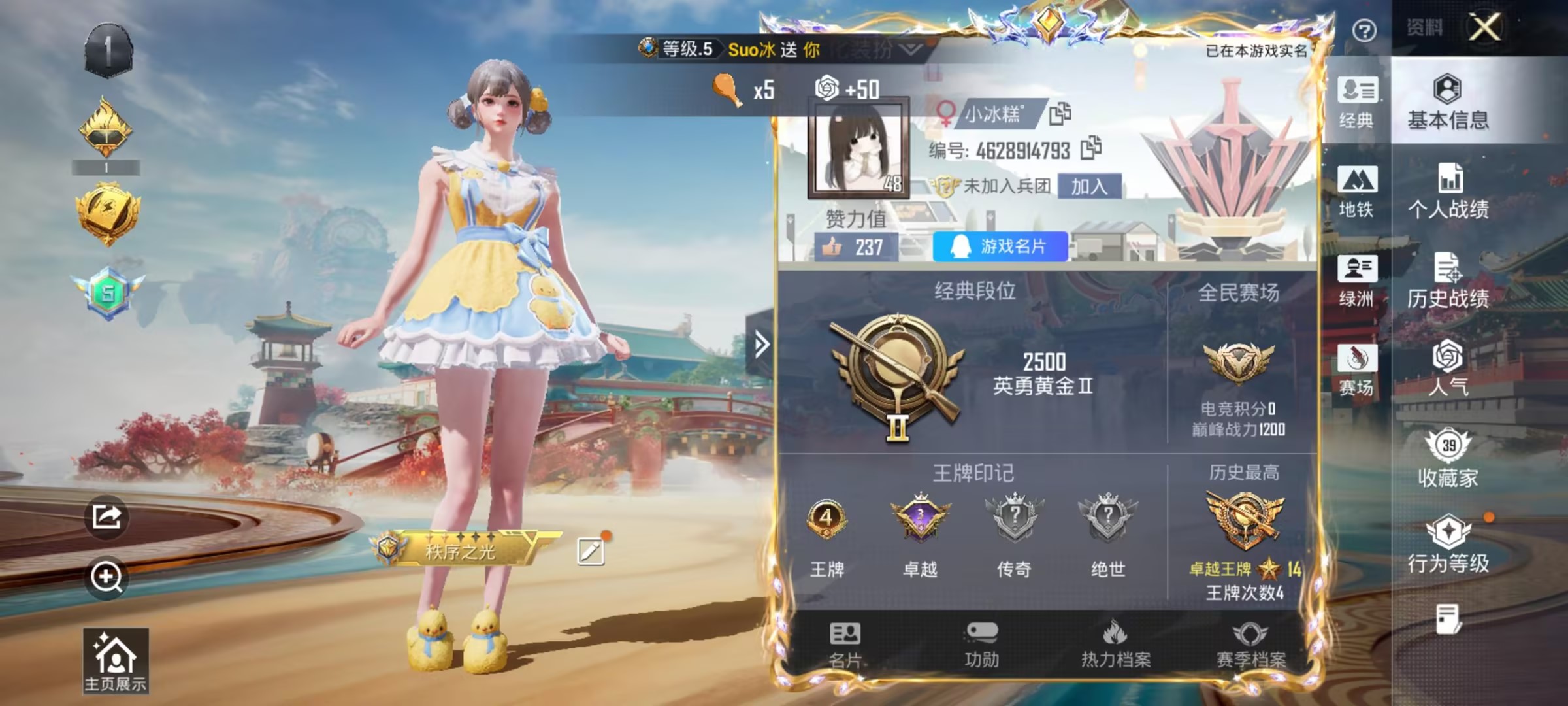 HPSJ469238和平精英账号详情图5