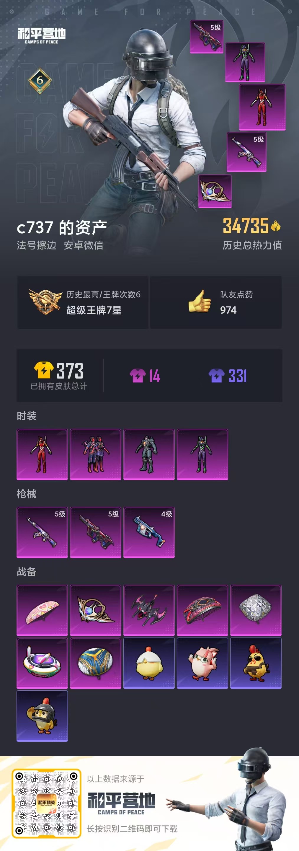 HPSJ469459和平精英账号详情图5