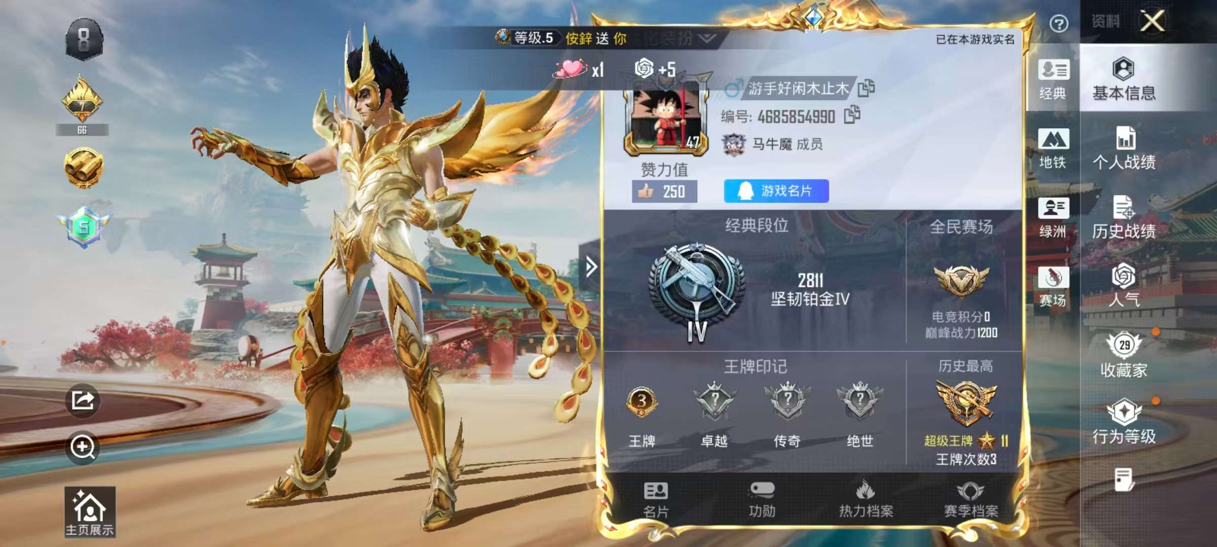 HPSJ469654和平精英账号详情图4