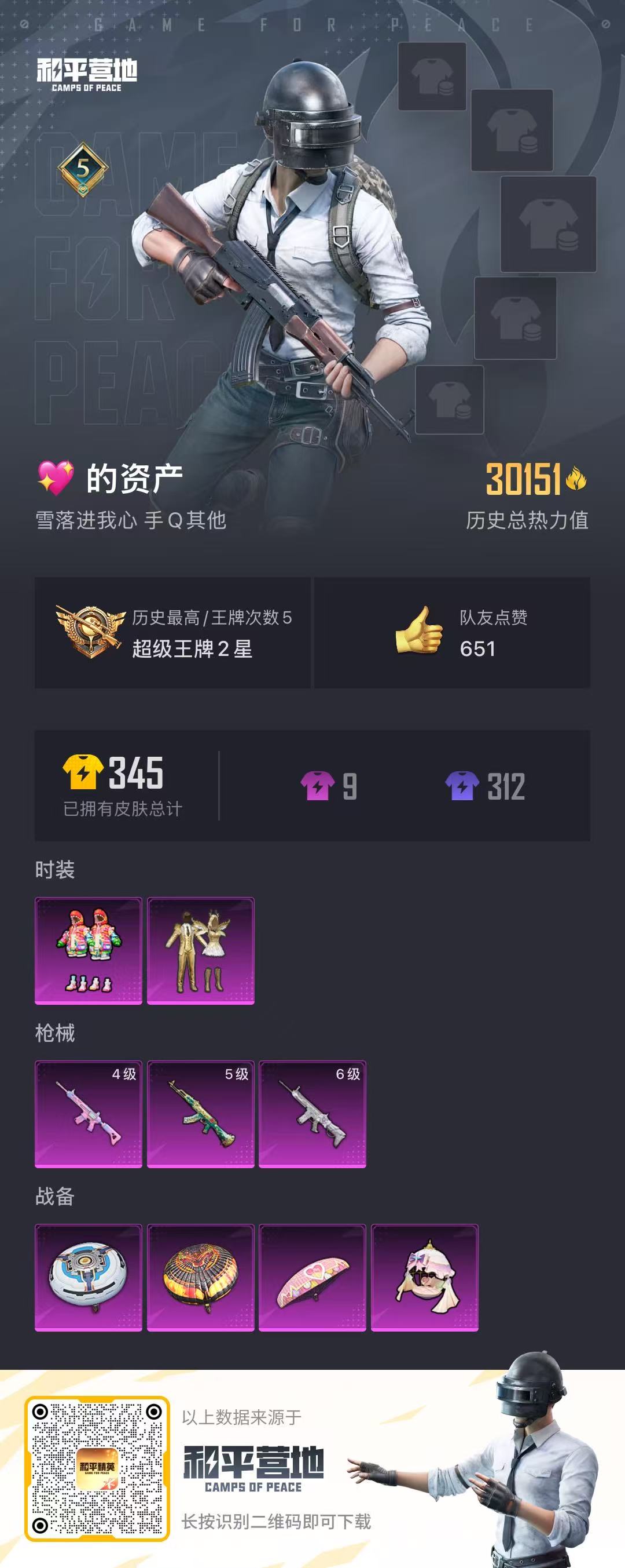 HPSJ469356和平精英账号详情图5