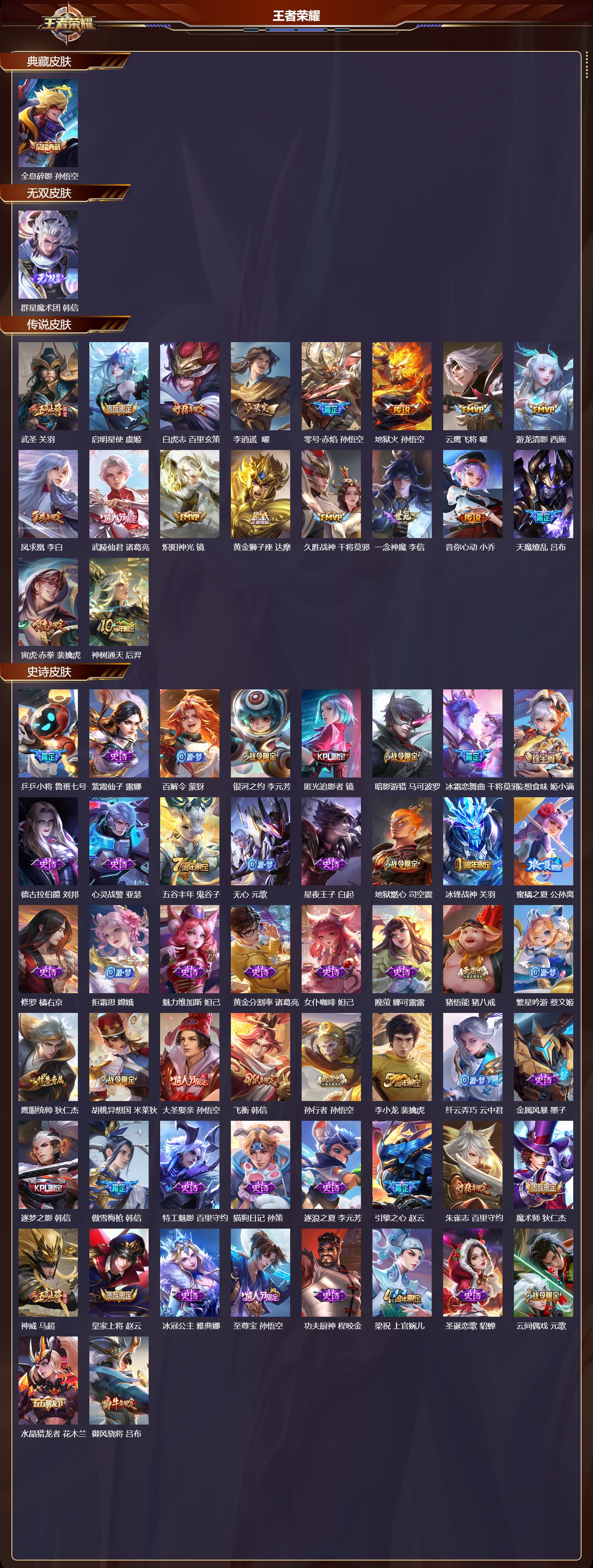 WZQM4137912王者荣耀账号详情图3