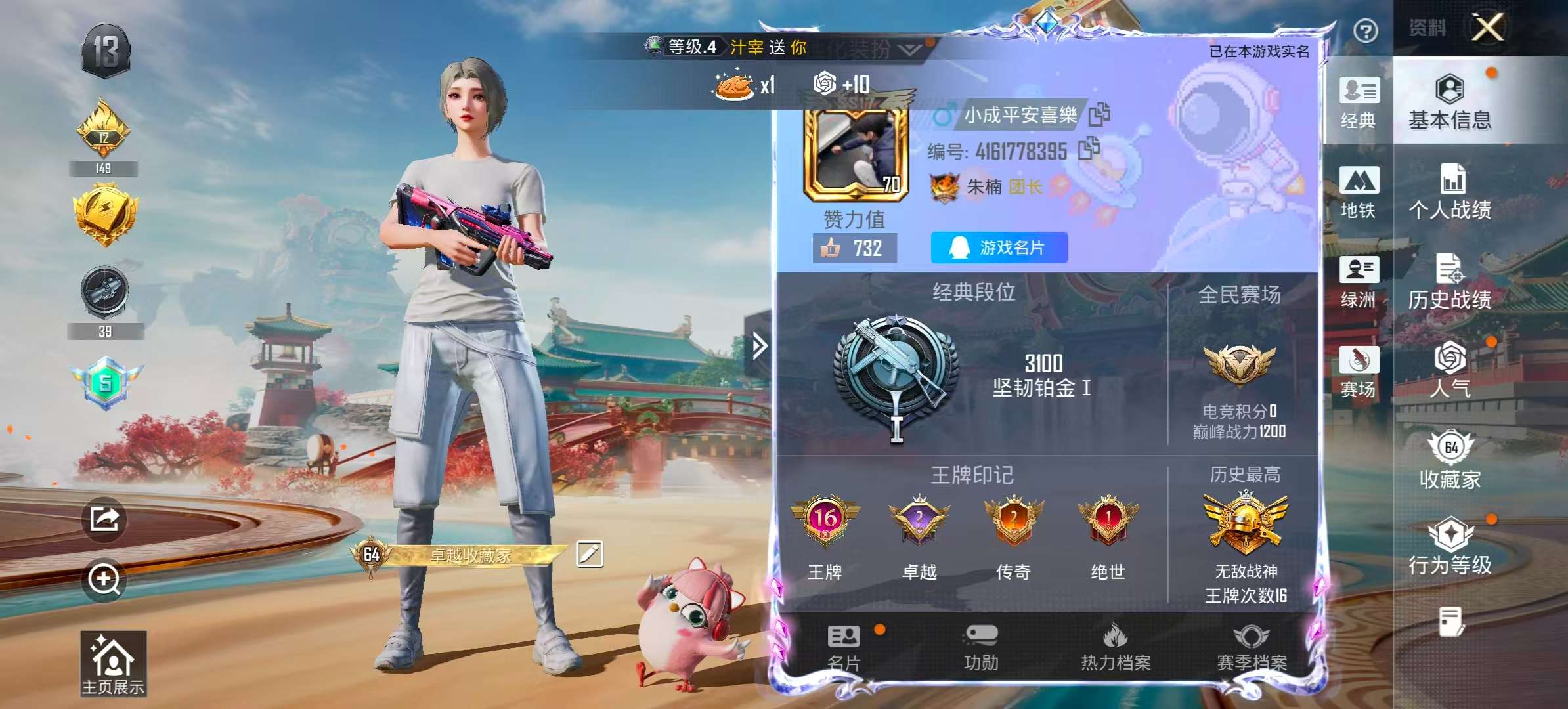 HPSJ473411和平精英账号详情图3