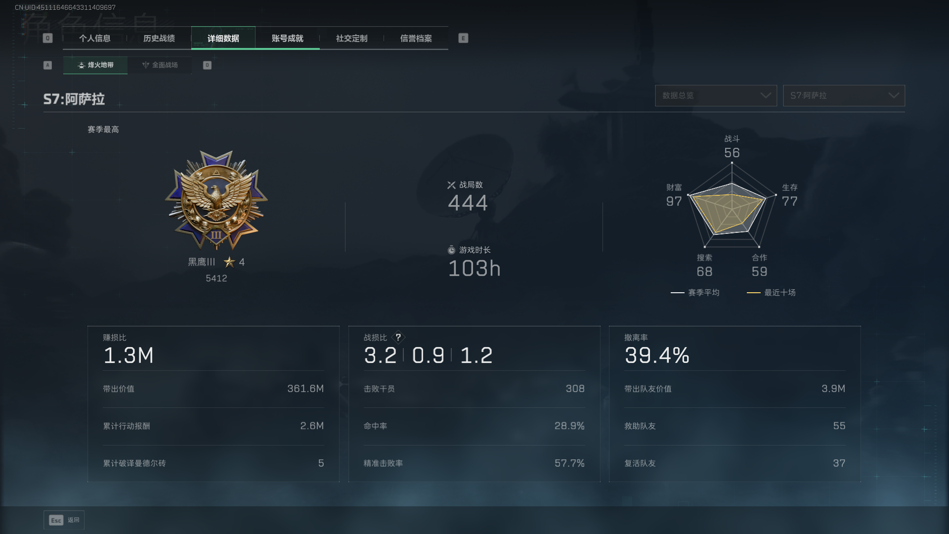 SJZQM438796三角洲行动账号详情图4