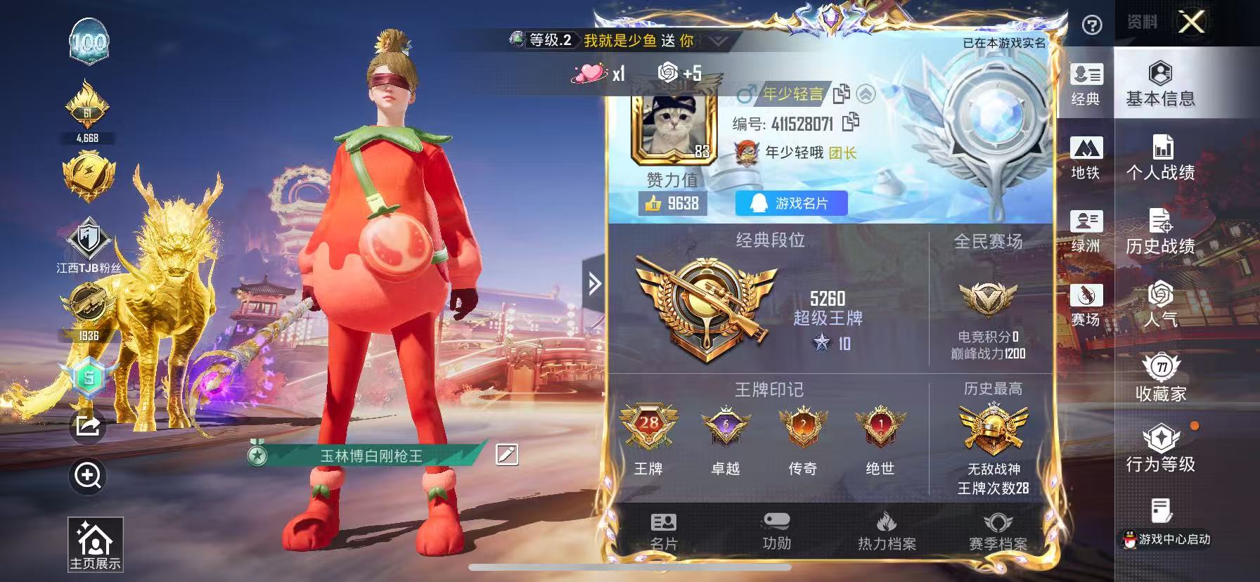 HPSJ4106613和平精英账号详情图3