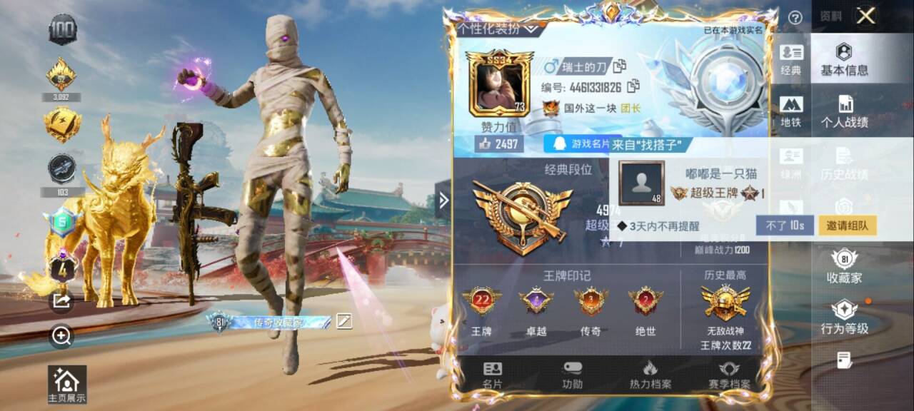 HPSJ4117205和平精英账号详情图3