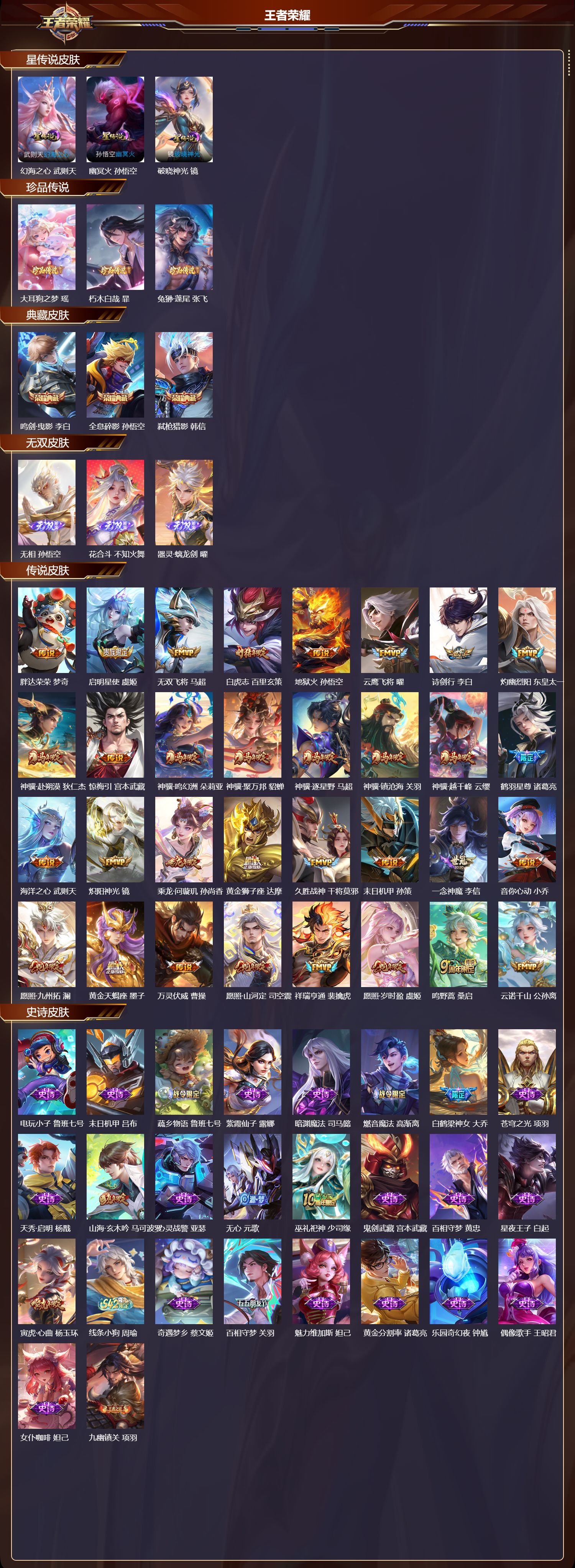 WZMK4217683王者荣耀账号详情图2