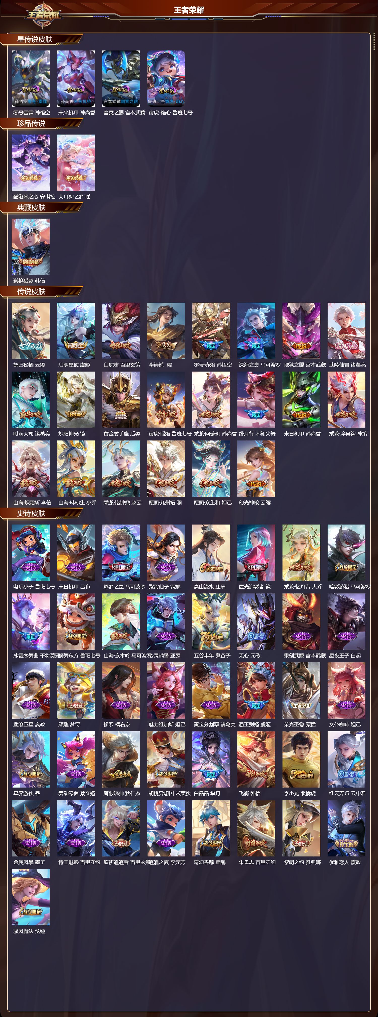 WZMK4229465王者荣耀账号详情图2