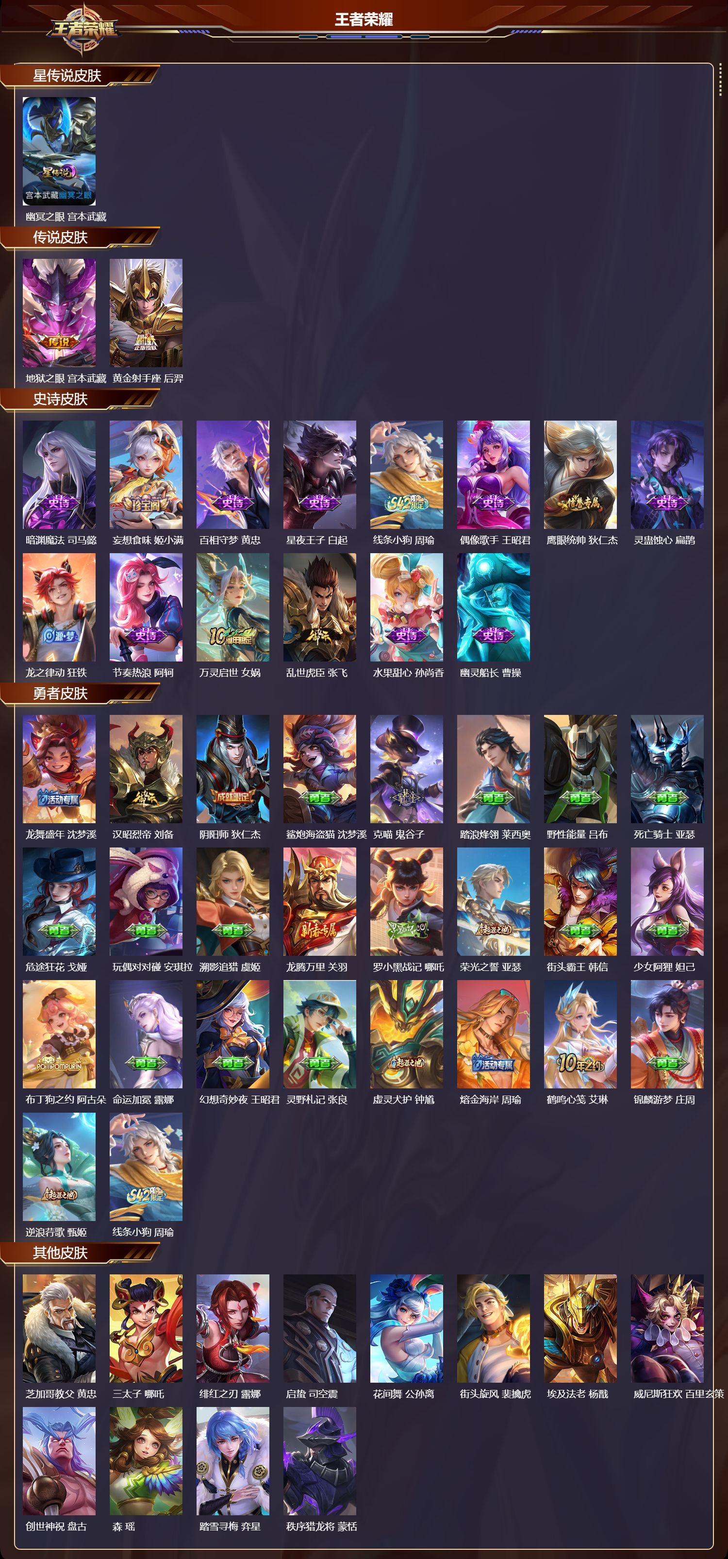 WZMK4232795王者荣耀账号详情图2