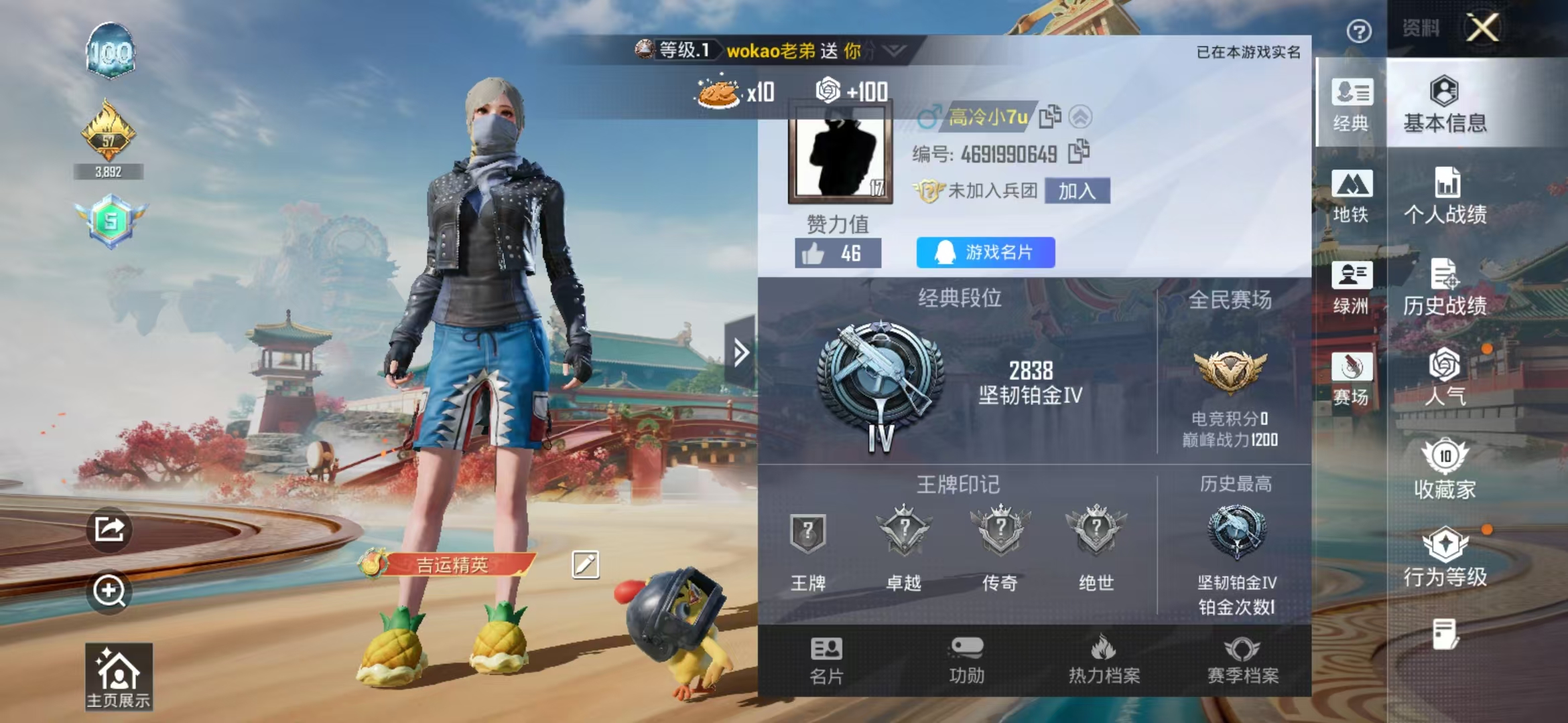 HPSJ4127924和平精英账号详情图3