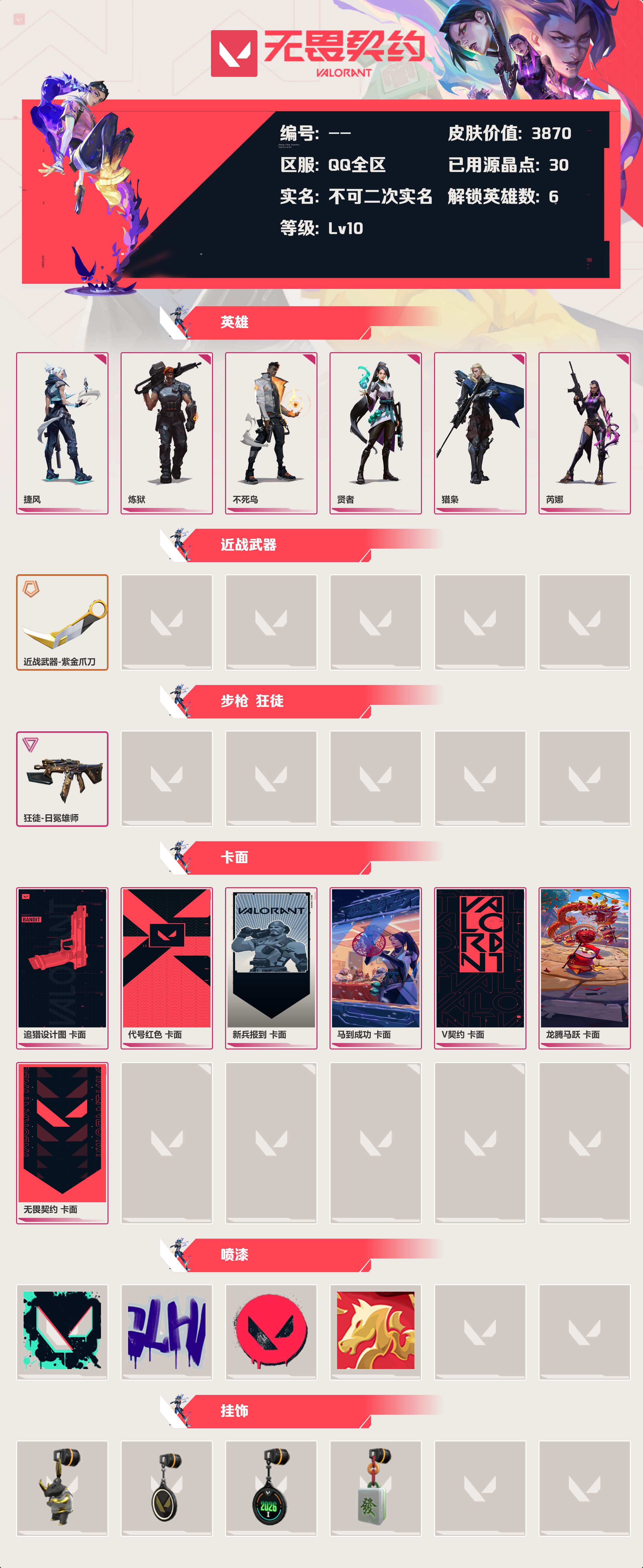 WWQLX425158无畏契约账号详情图2 WWQLX425158无畏契约账号详情图2