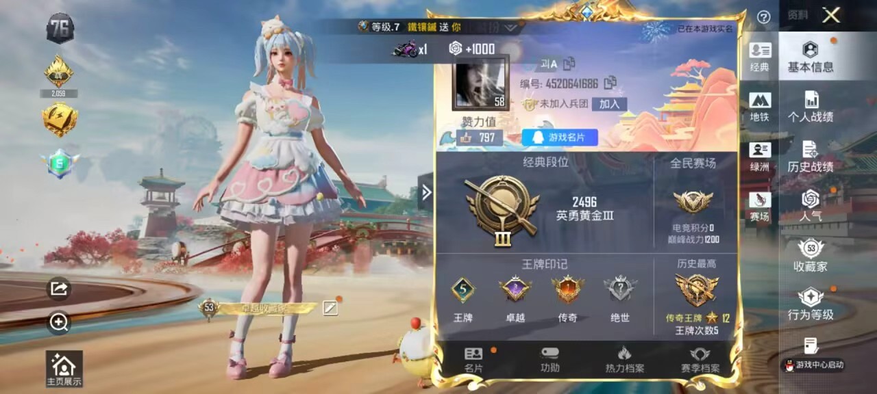 HPSJ4132680和平精英账号详情图3