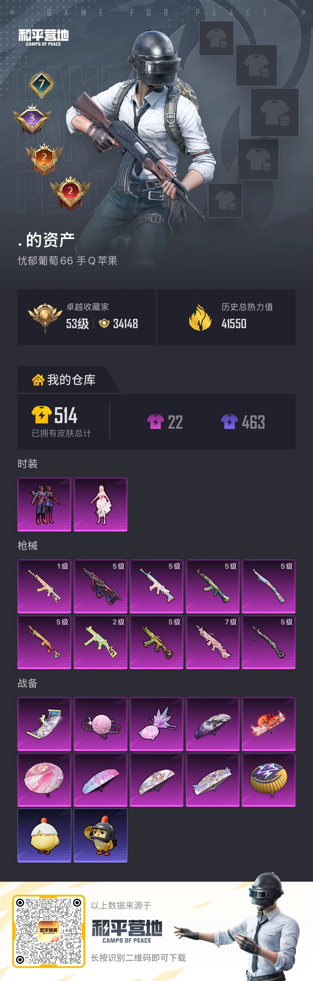 HPSJ4132423和平精英账号详情图2 HPSJ4132423和平精英账号详情图2