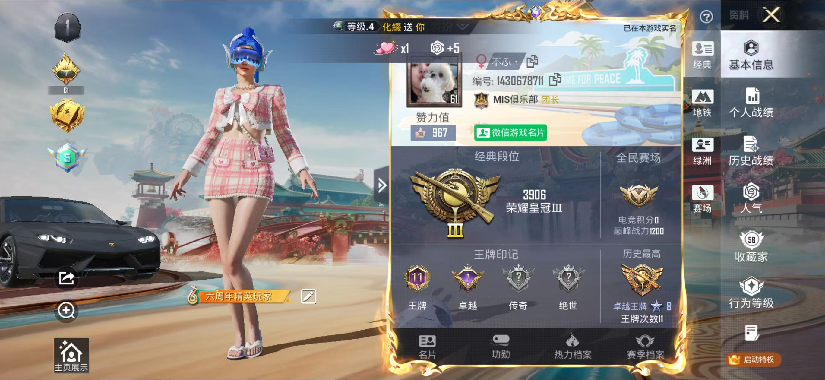 HPSJ4133737和平精英账号详情图3 HPSJ4133737和平精英账号详情图3