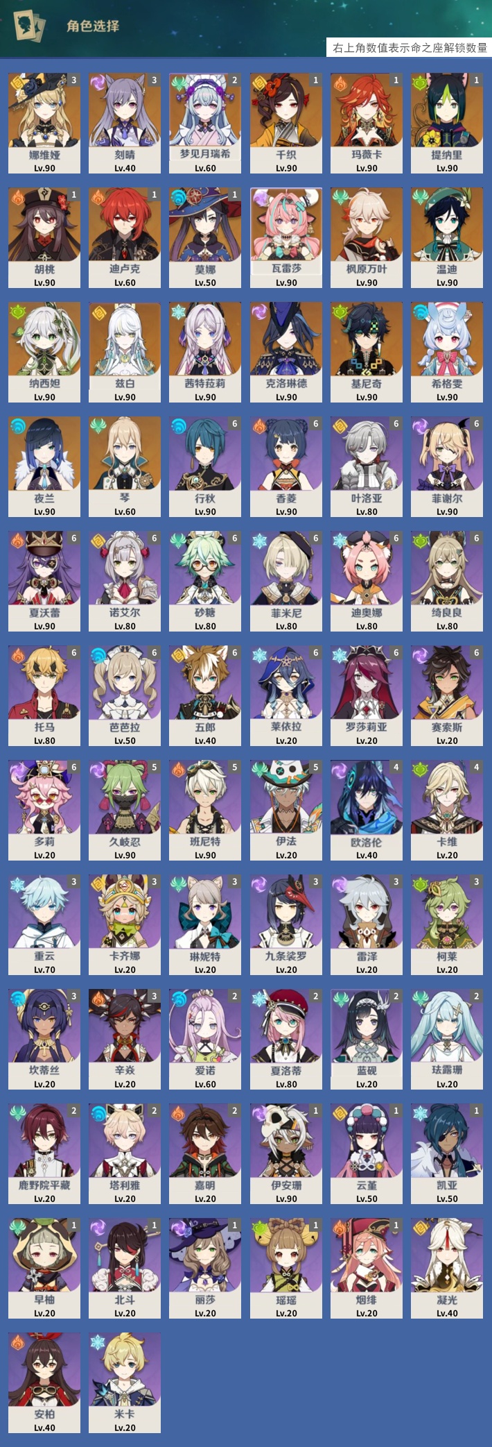 YSMK43583原神账号详情图3 YSMK43583原神账号详情图3