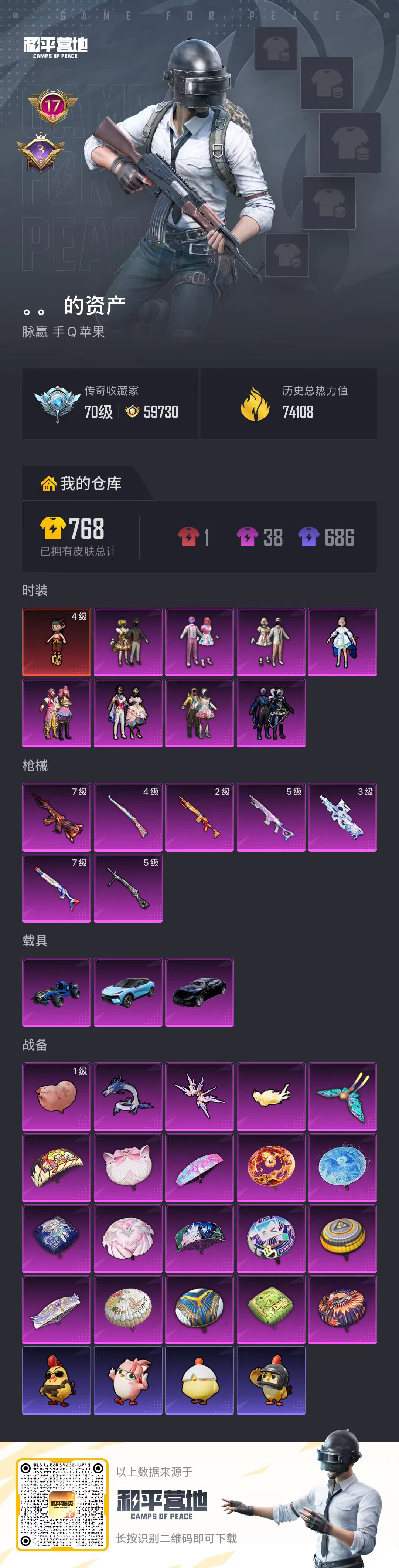 HPSJ4133688和平精英账号详情图2