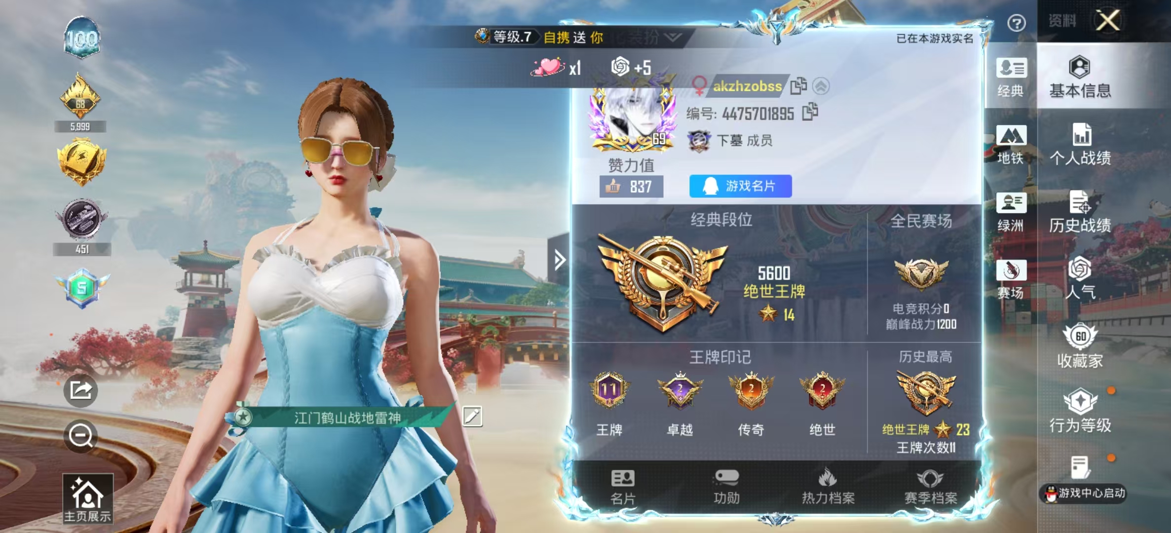 HPSJ4135851和平精英账号详情图3