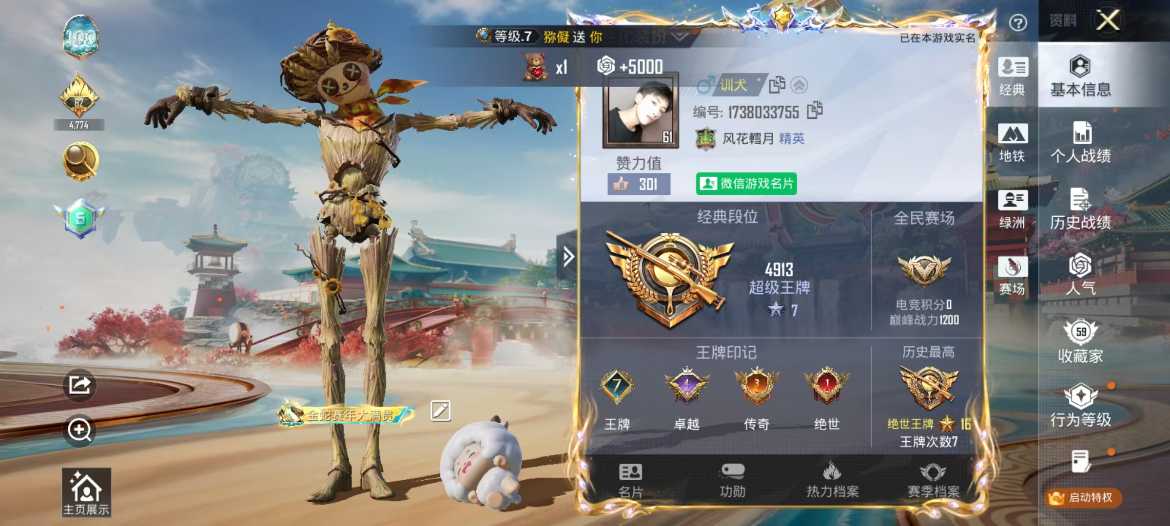 HPSJ4136915和平精英账号详情图3