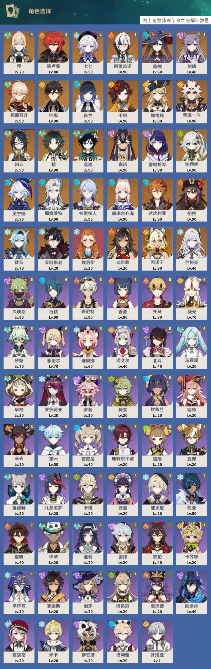 YSMK43668原神账号详情图3 YSMK43668原神账号详情图3