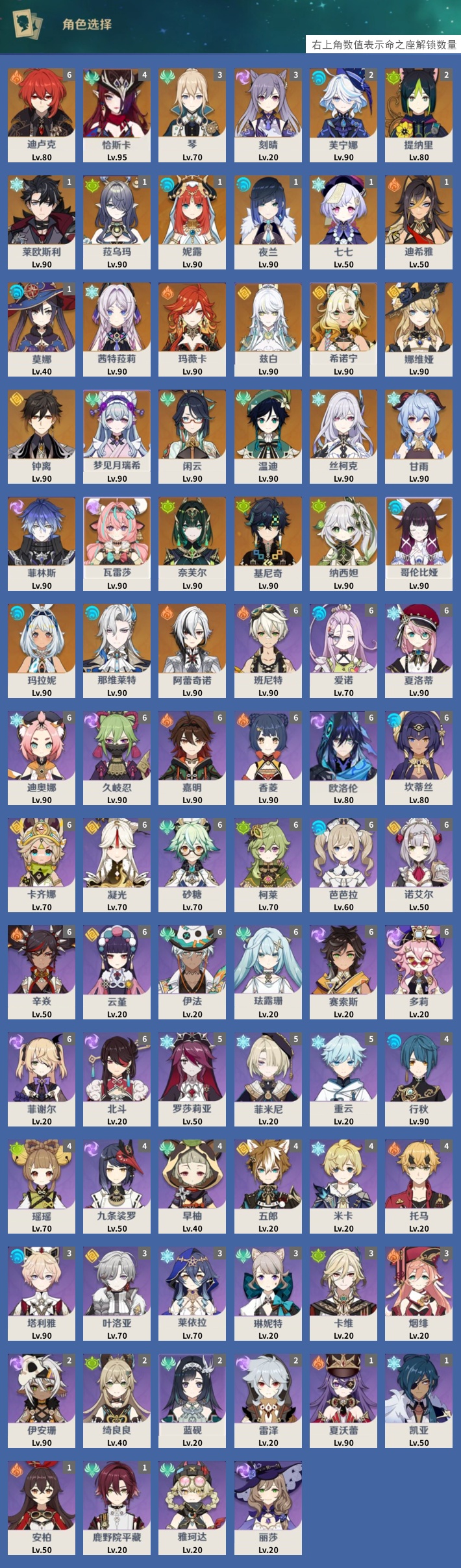 YSMK43654原神账号详情图3 YSMK43654原神账号详情图3