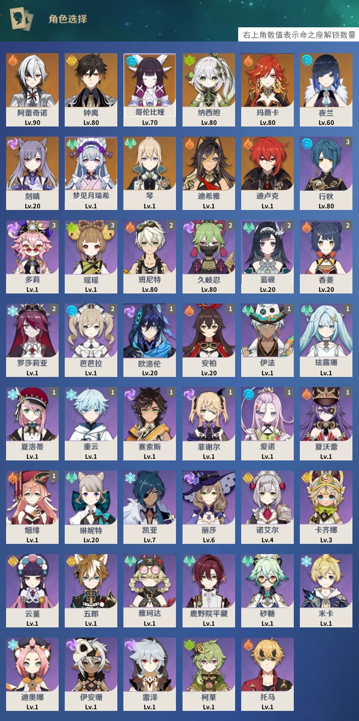 YSMK43675原神账号详情图3 YSMK43675原神账号详情图3