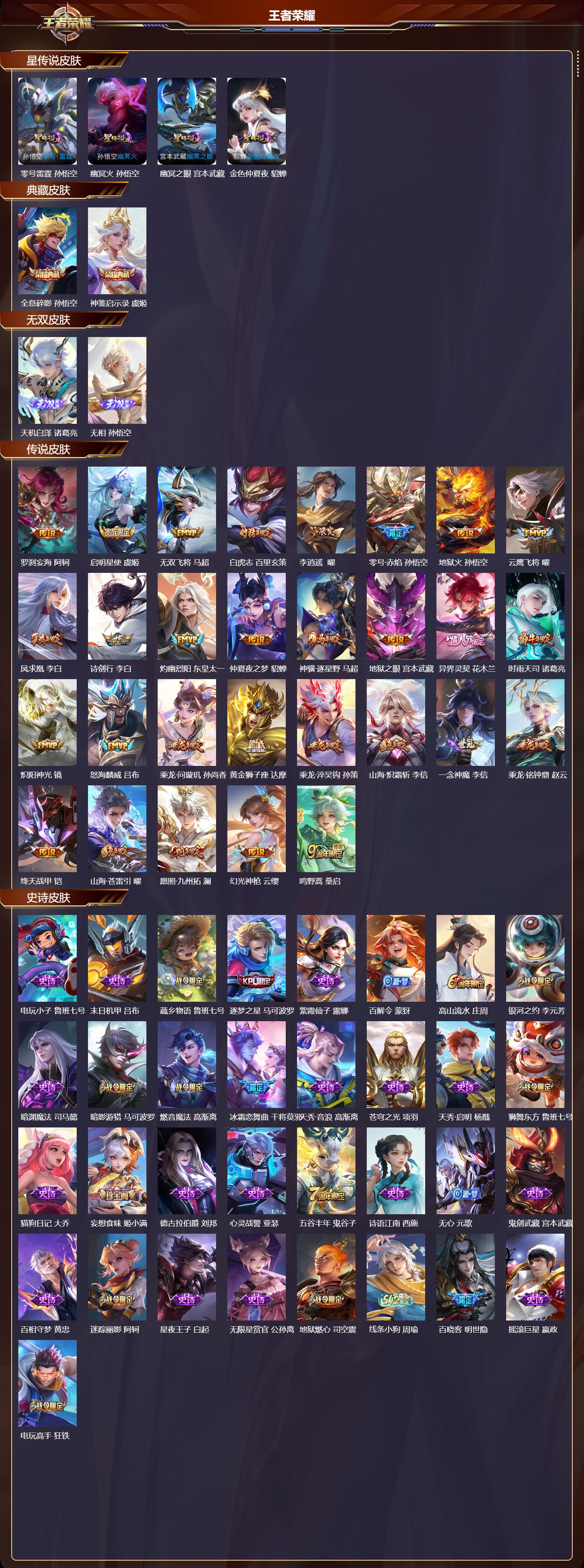 WZMK4247829王者荣耀账号详情图2 WZMK4247829王者荣耀账号详情图2