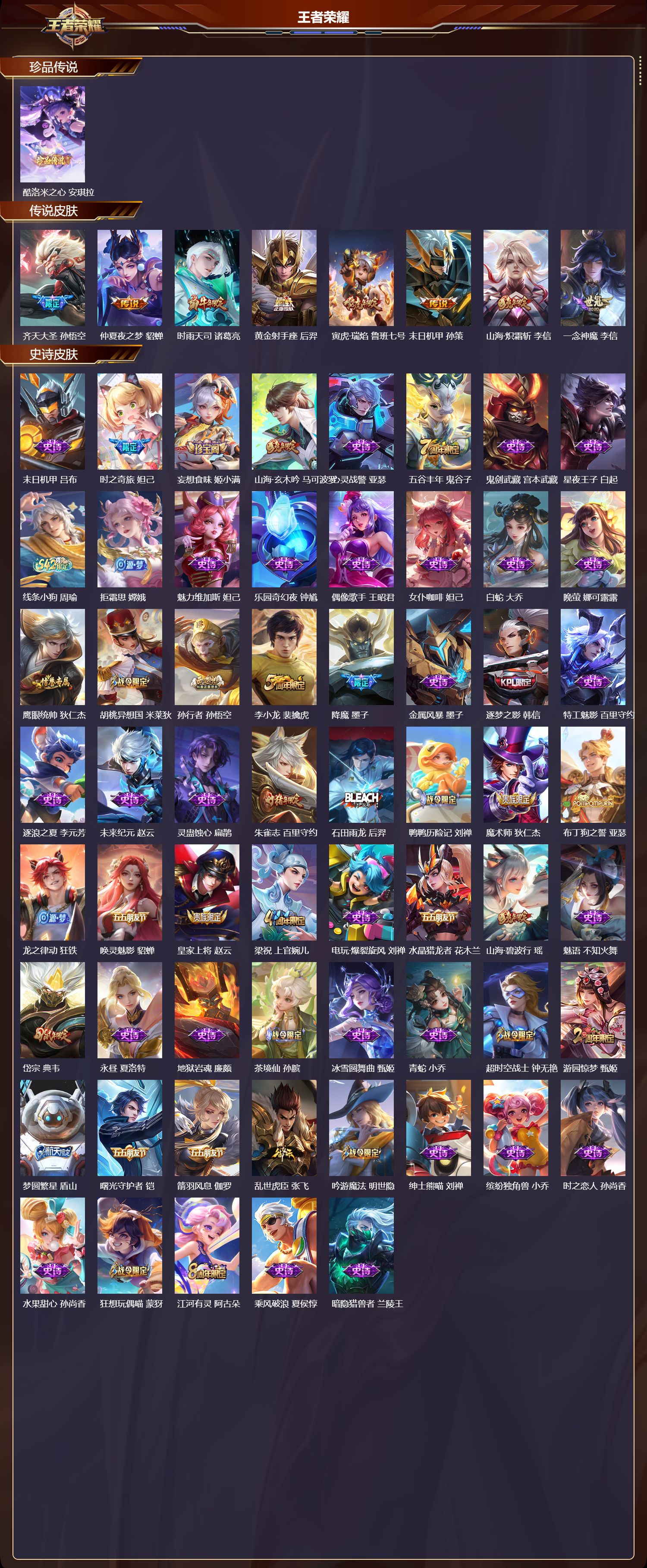 WZMK4252000王者荣耀账号详情图2 WZMK4252000王者荣耀账号详情图2