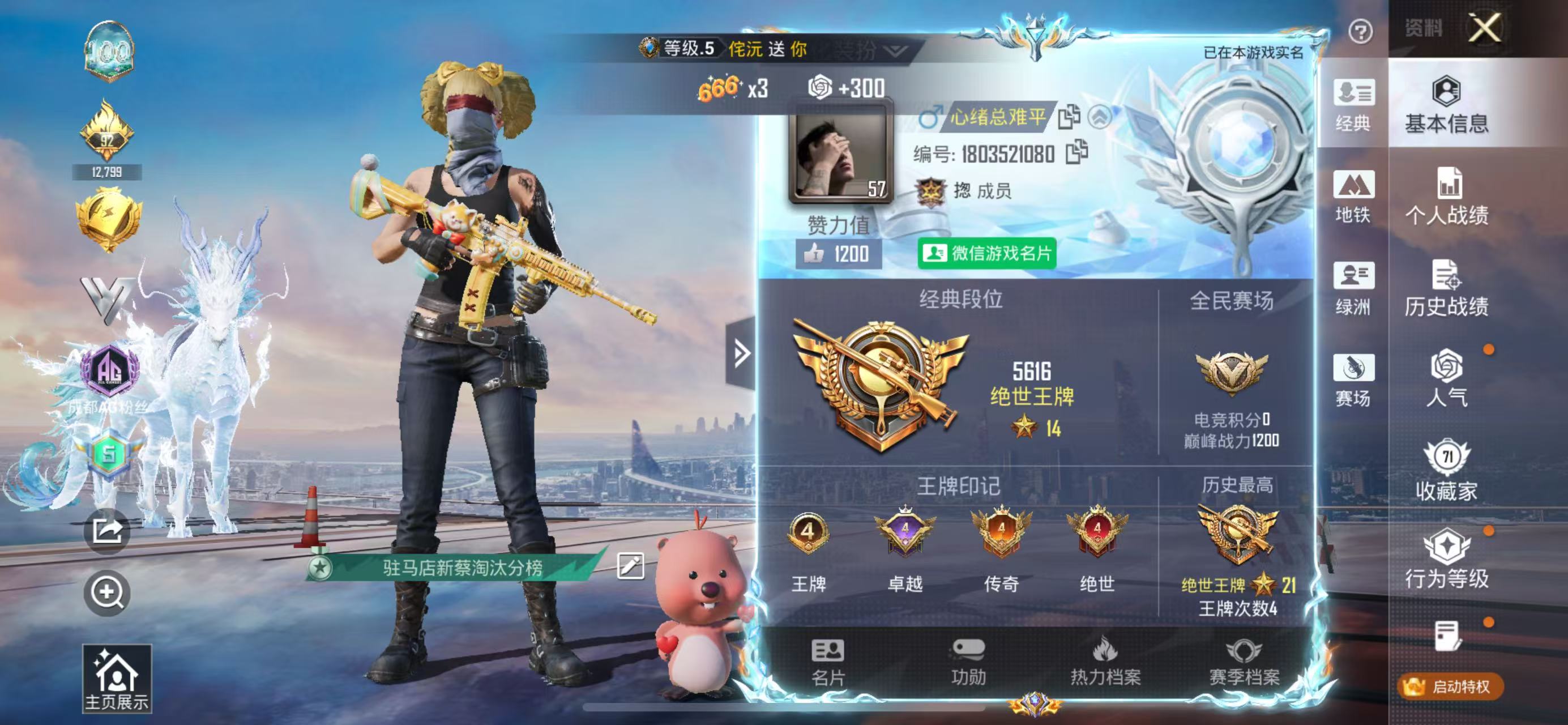 HPSJ4138523和平精英账号详情图3