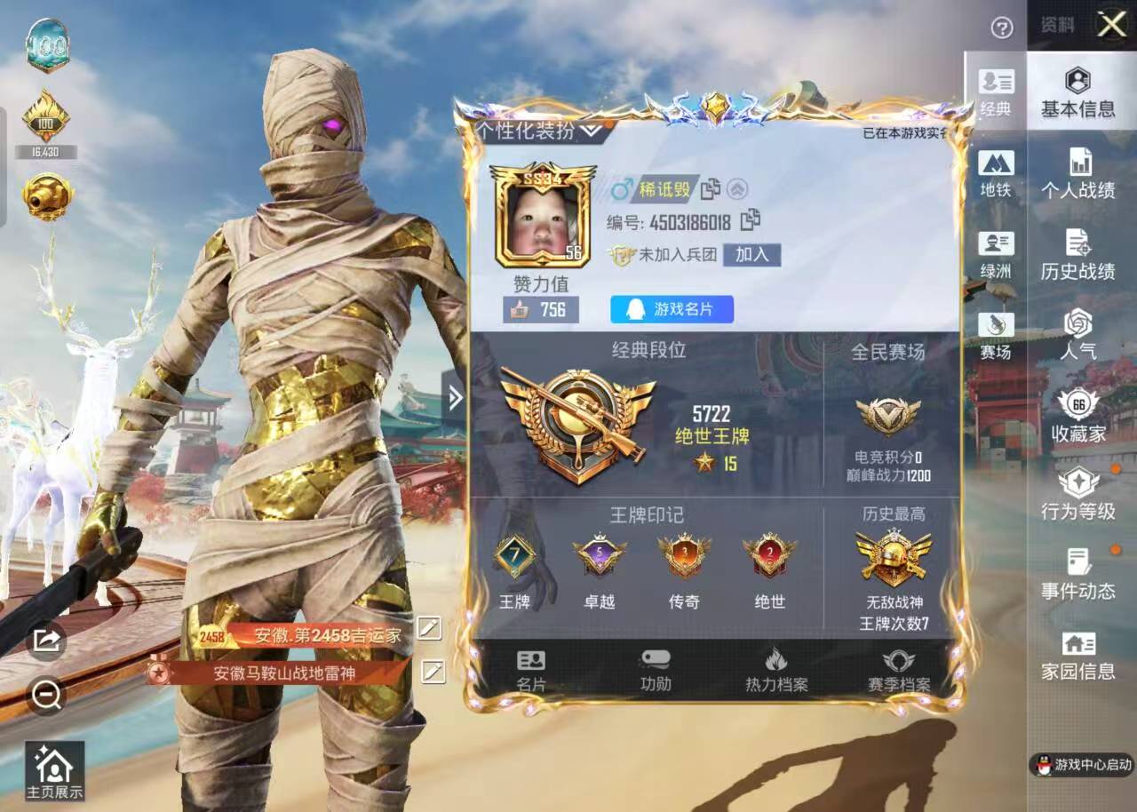 HPSJ4138471和平精英账号详情图3